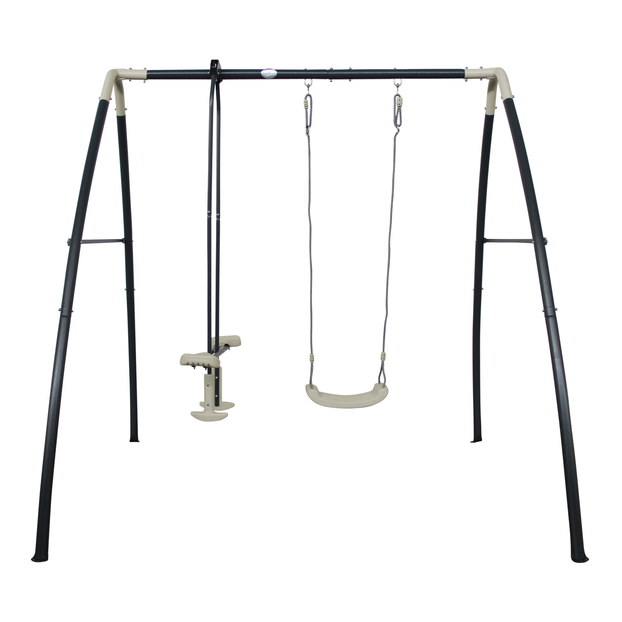 AXI Metal Swing Set with One and Two person Swing - Anthracite/Cream