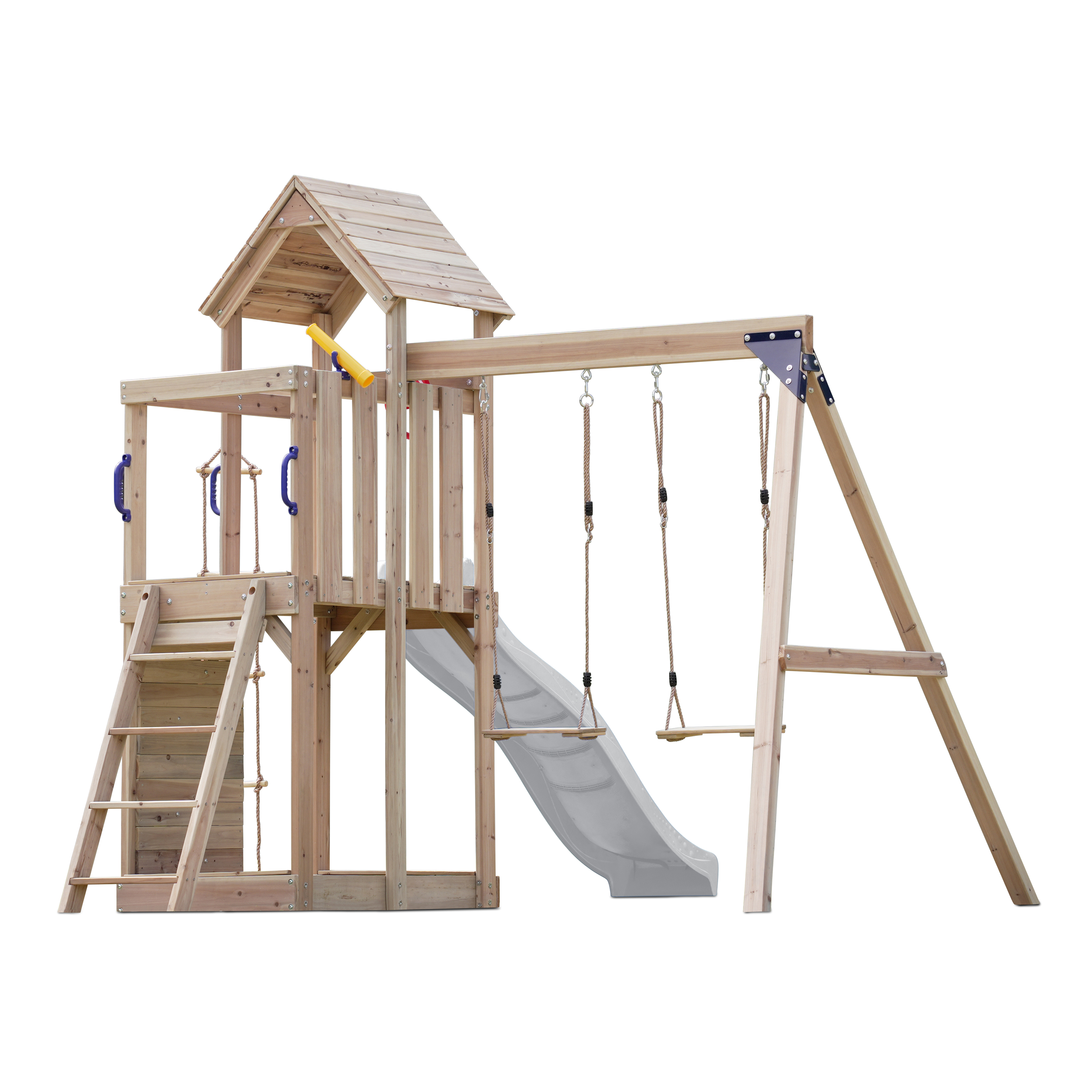 AXI Moos Climbing Frame with Double Swing Set - White Slide