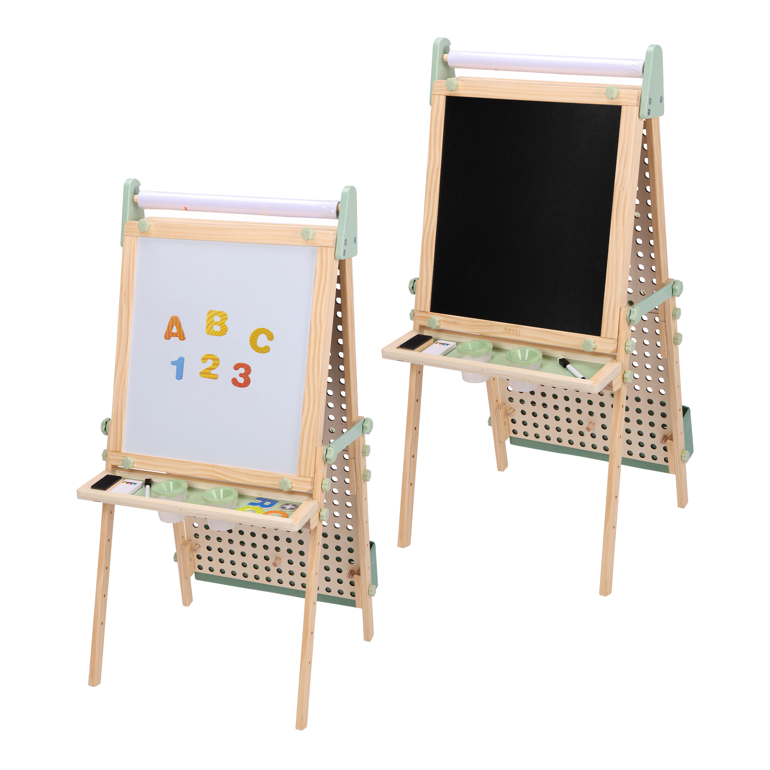 Sunny Mika Activity Easel with Pegboard - Natural Brown