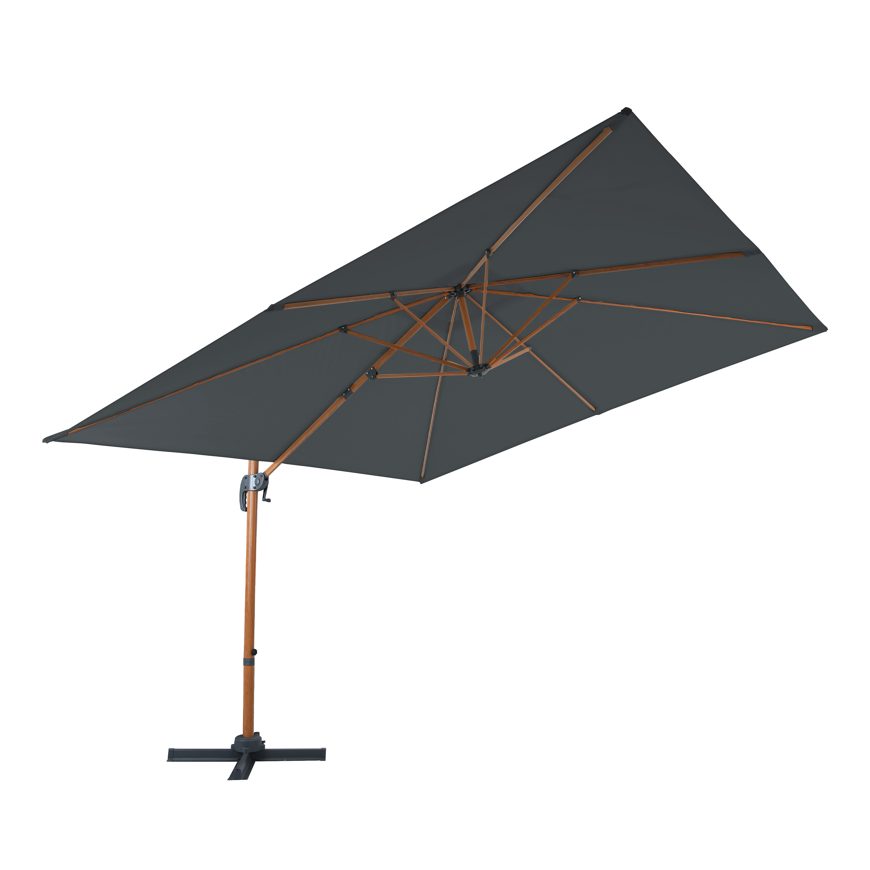 AXI Nima Cantilever Parasol 300x300 cm - Wood-look/Grey