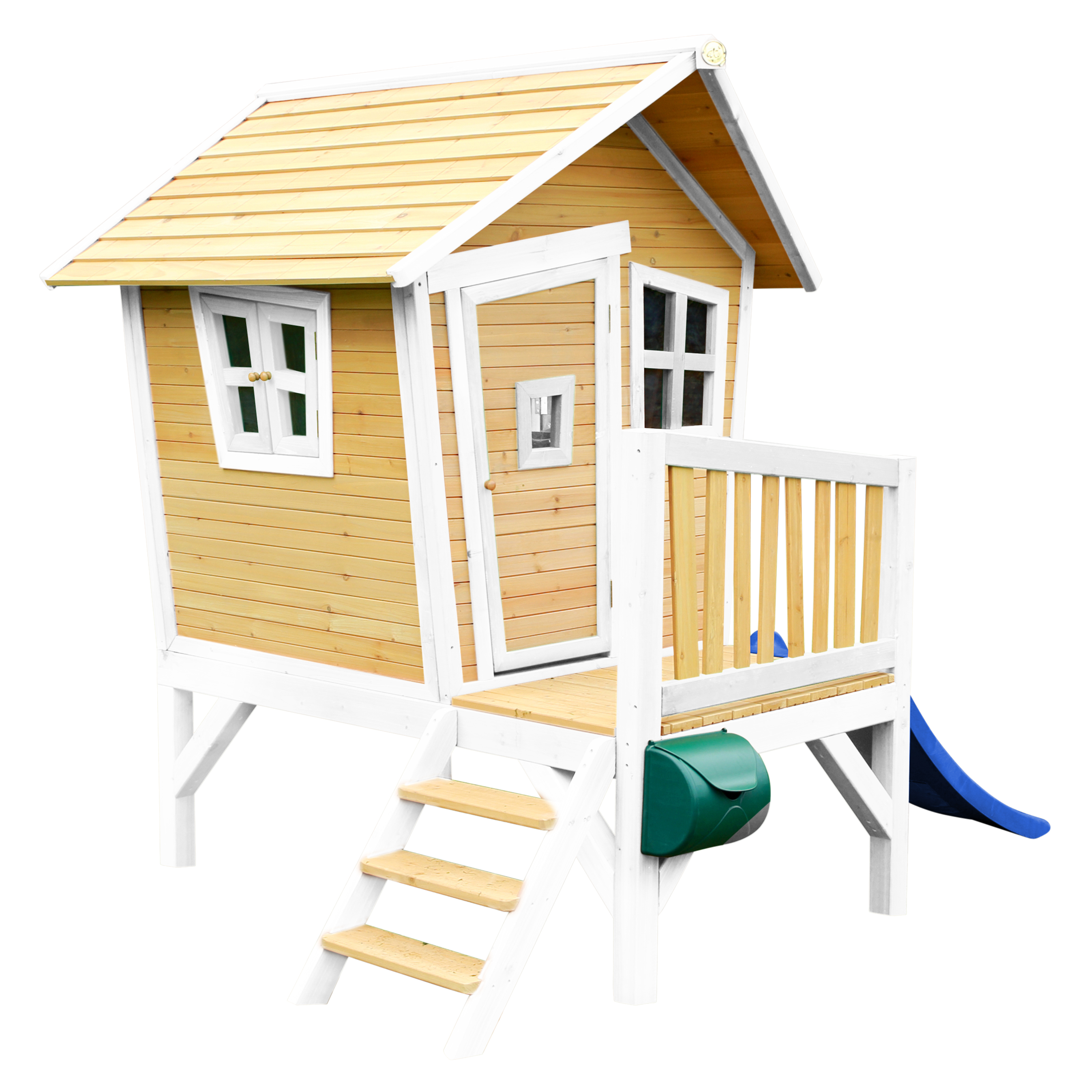 AXI Robin Playhouse Brown/White - Blue Slide