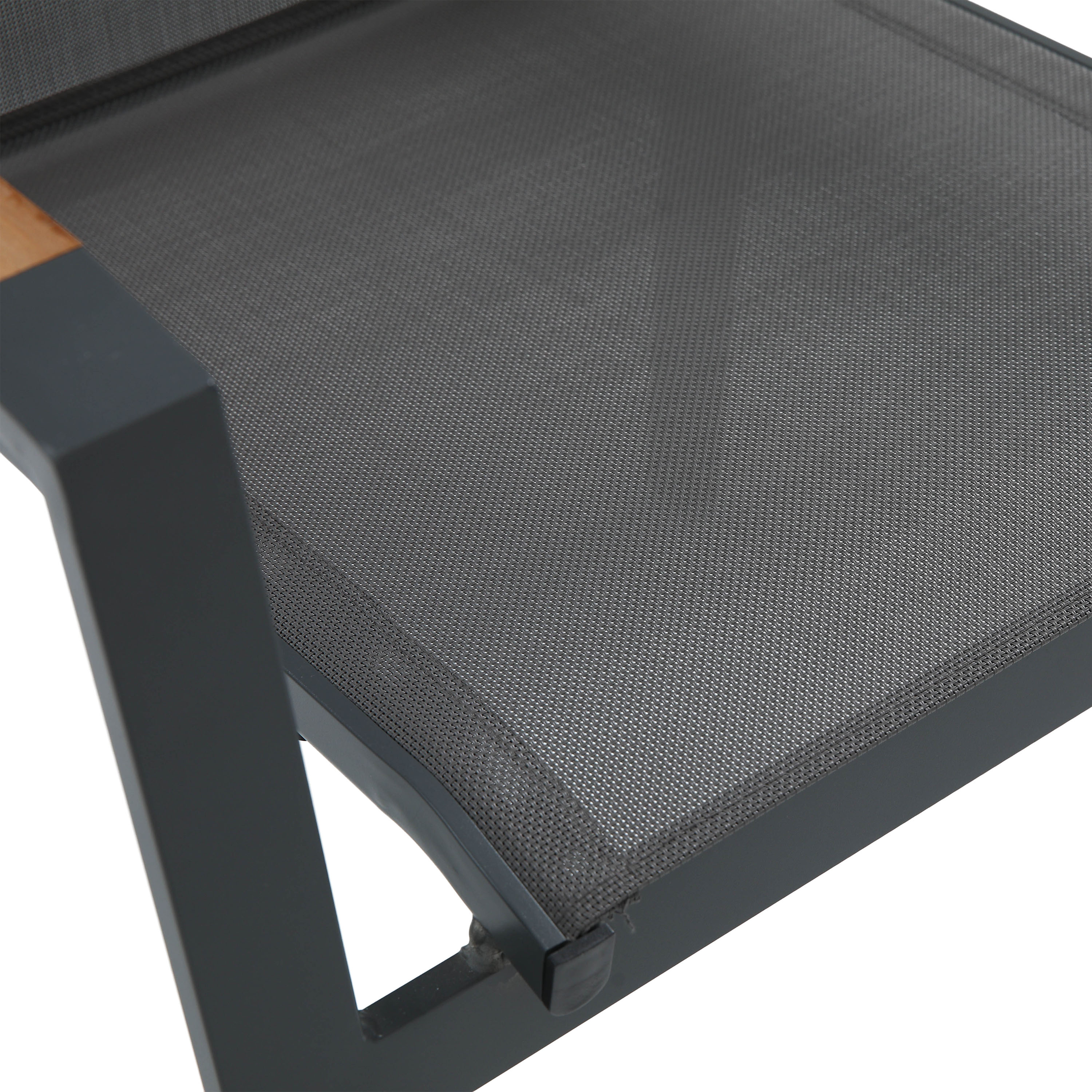 AXI Alva Aluminium Chairs Antracite/Teak – Set 4 pieces