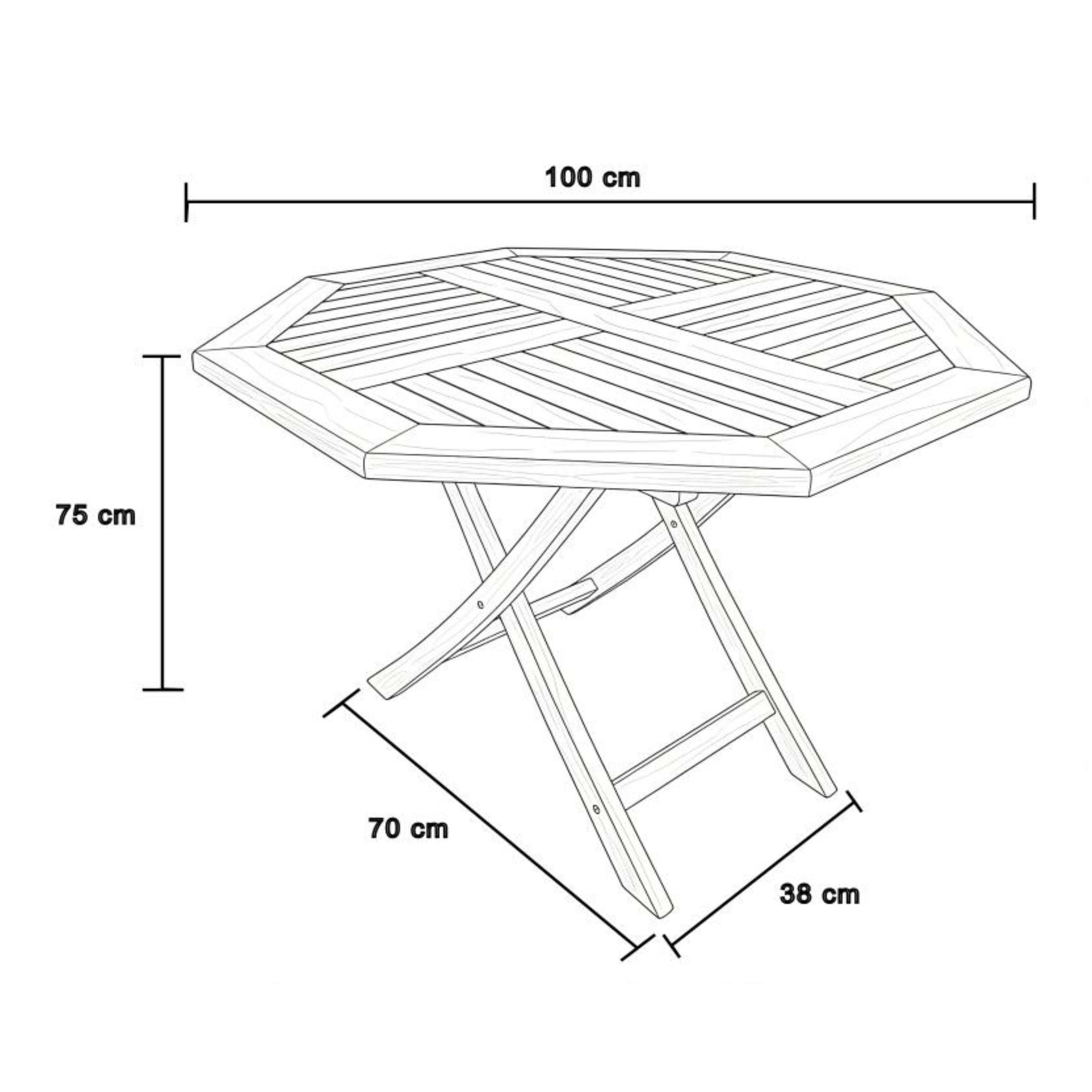 AXI Sana/Mina 100 cm Garden Set 5-piece Teak - Foldable