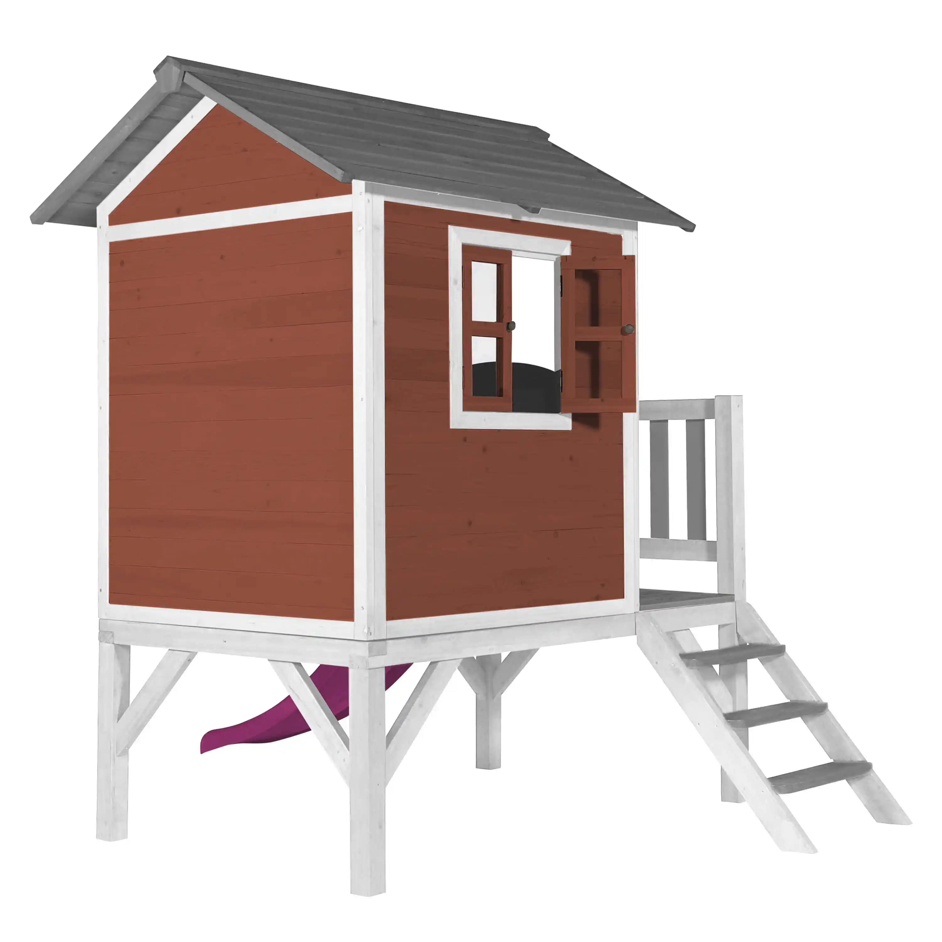 AXI Lodge XL Playhouse Scandinavian Red - Purple Slide