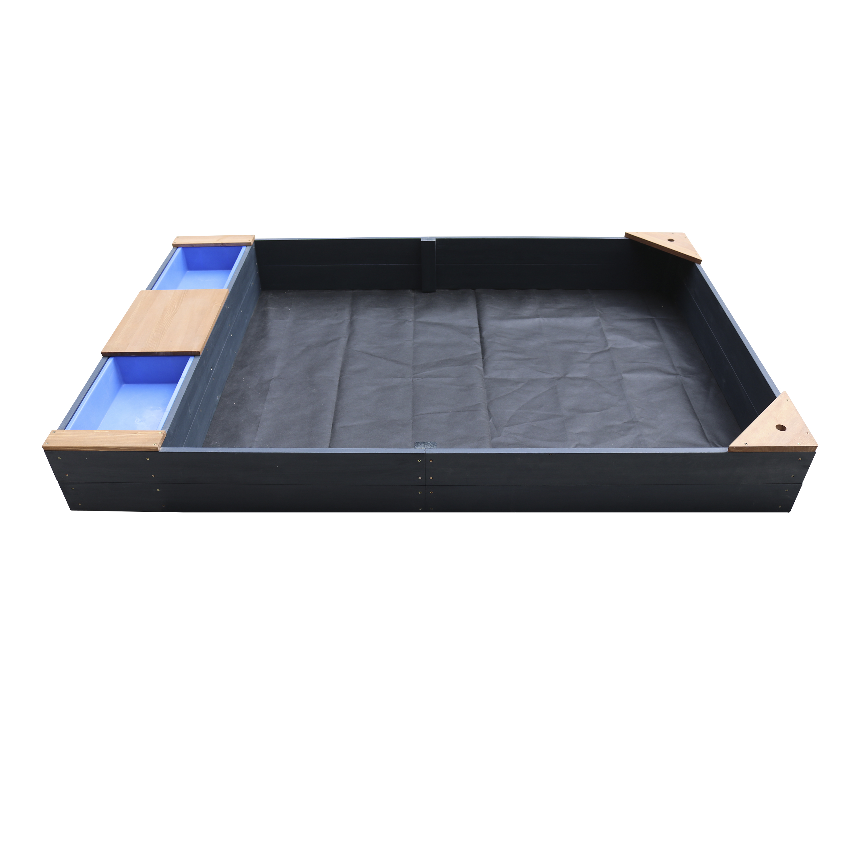 AXI Kelly Sandbox with Bins and Bench - 180 x 115 cm - Anthracite/Brown