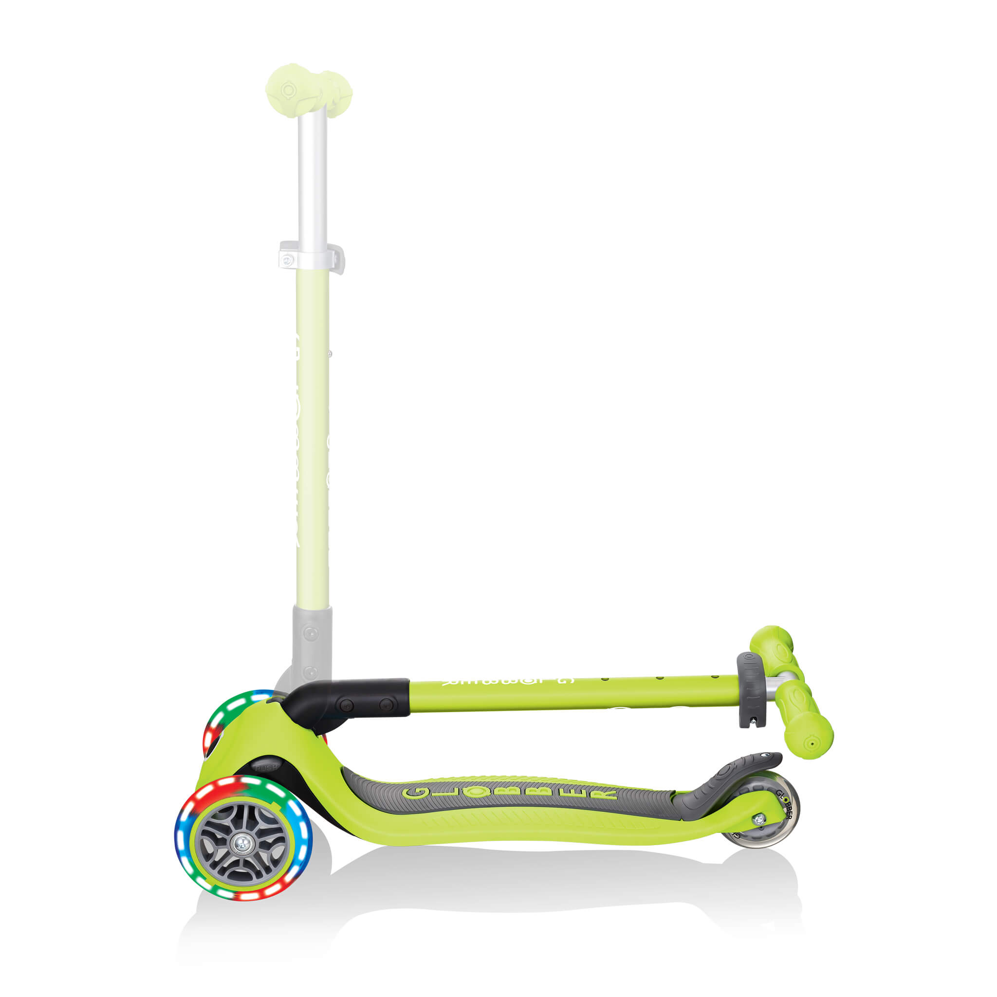 Globber Primo Foldable Lights Scooter - Green