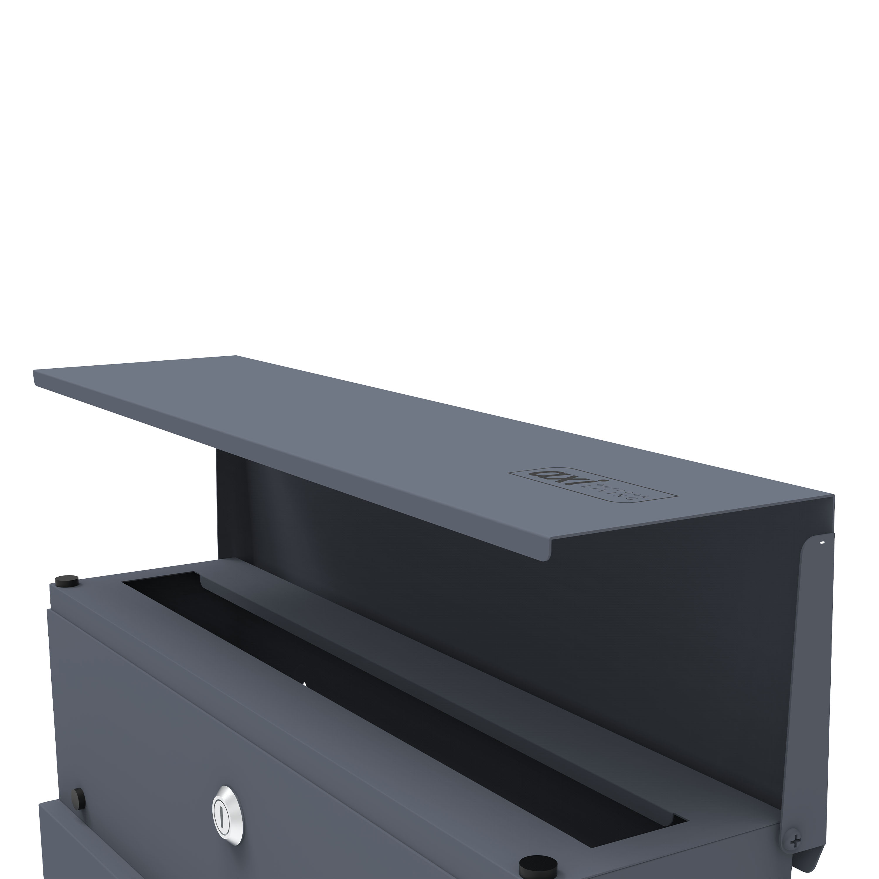 AXI Jake Metal Letterbox Anthracite/Wood Look