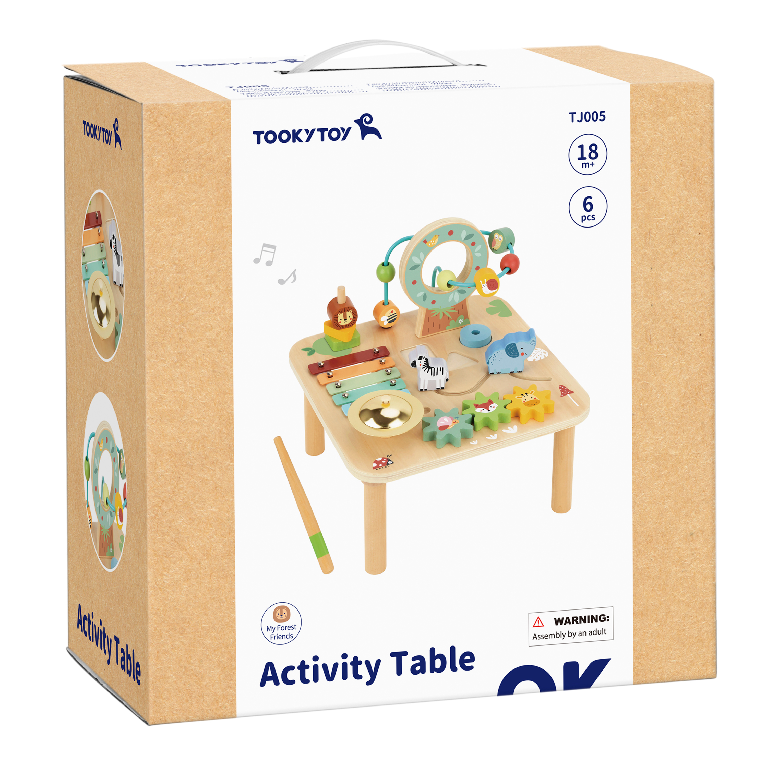 Tooky Toy Wooden Activity Table with Xylophone and Animals