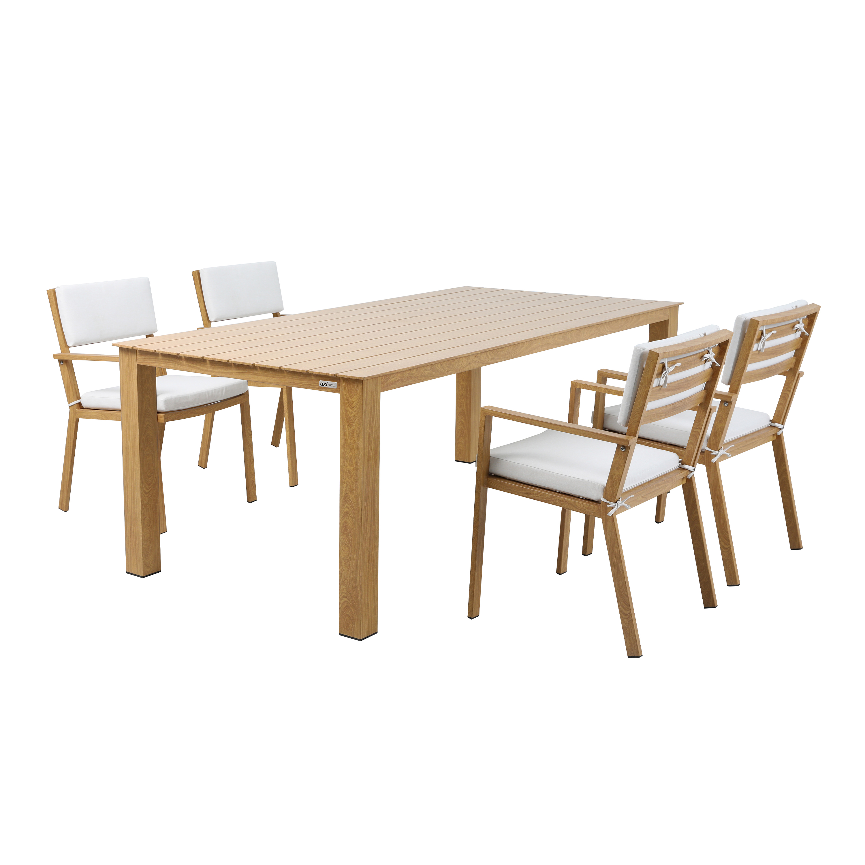 AXI Jada Garden Set with 6 chairs - Wood-look/Beige