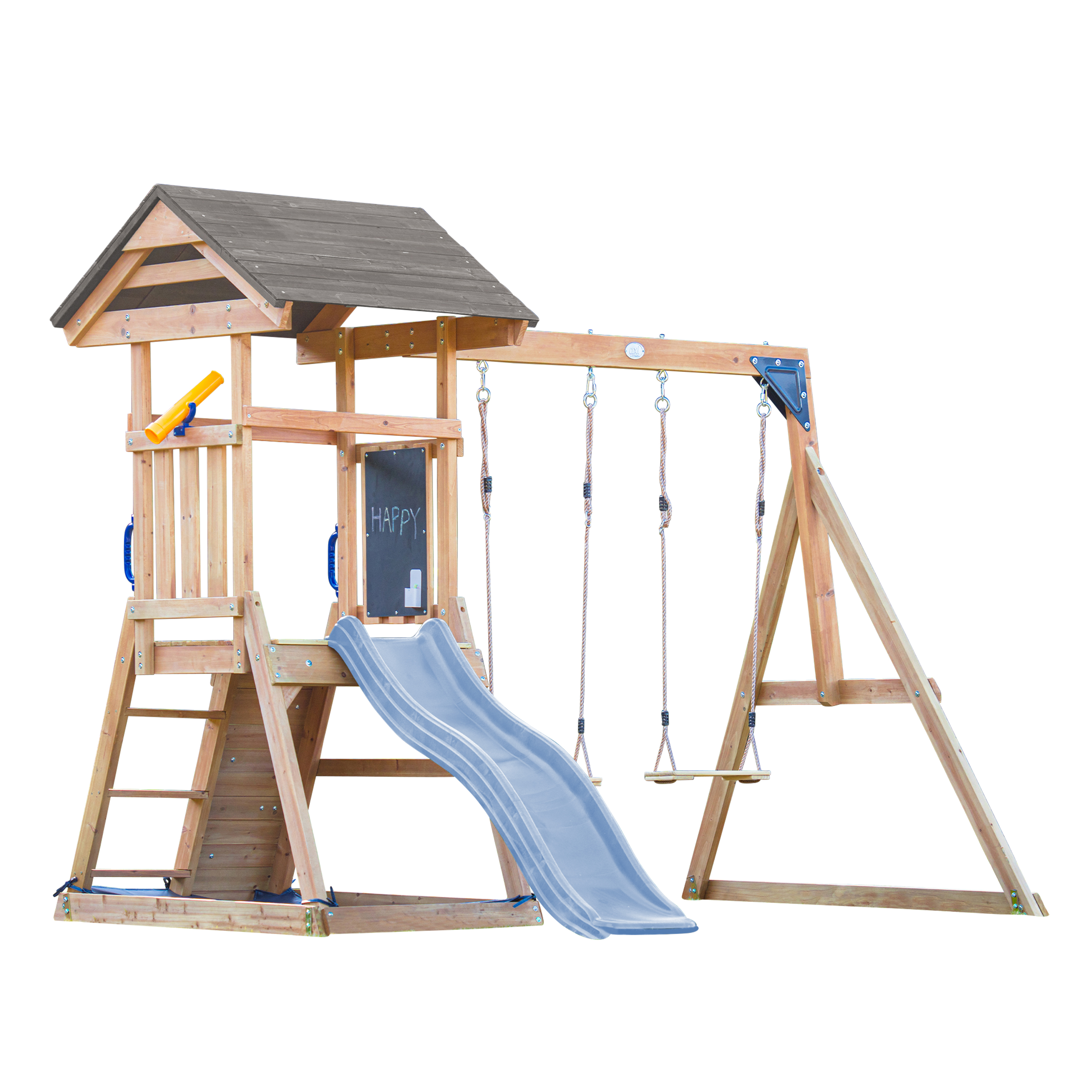 AXI Mia Climbing Frame with Double Swing Set – Pastel Blue Slide