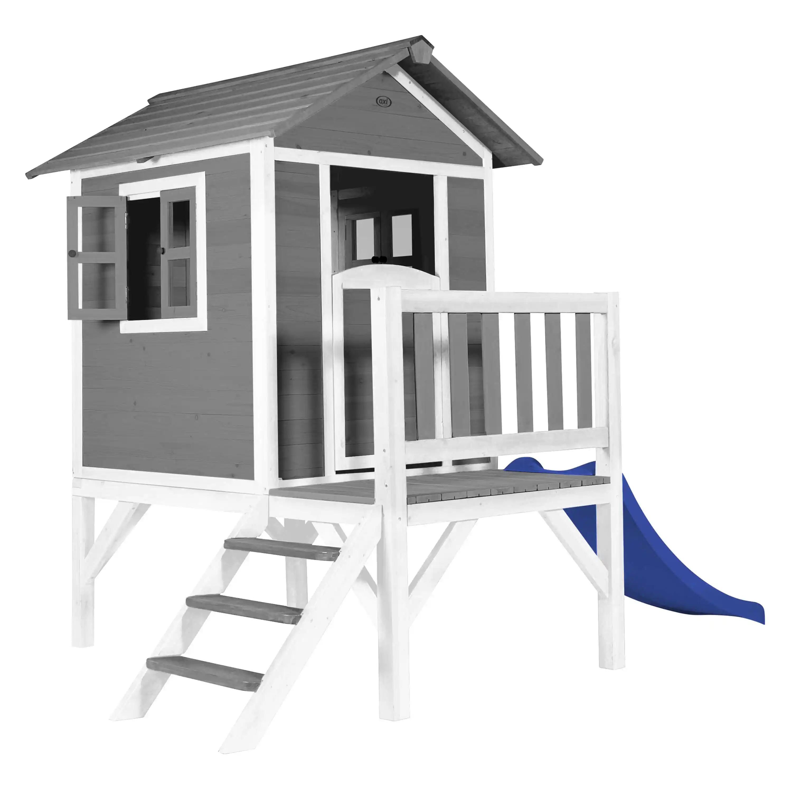 AXI Lodge XL Playhouse Cool Grey - Blue Slide