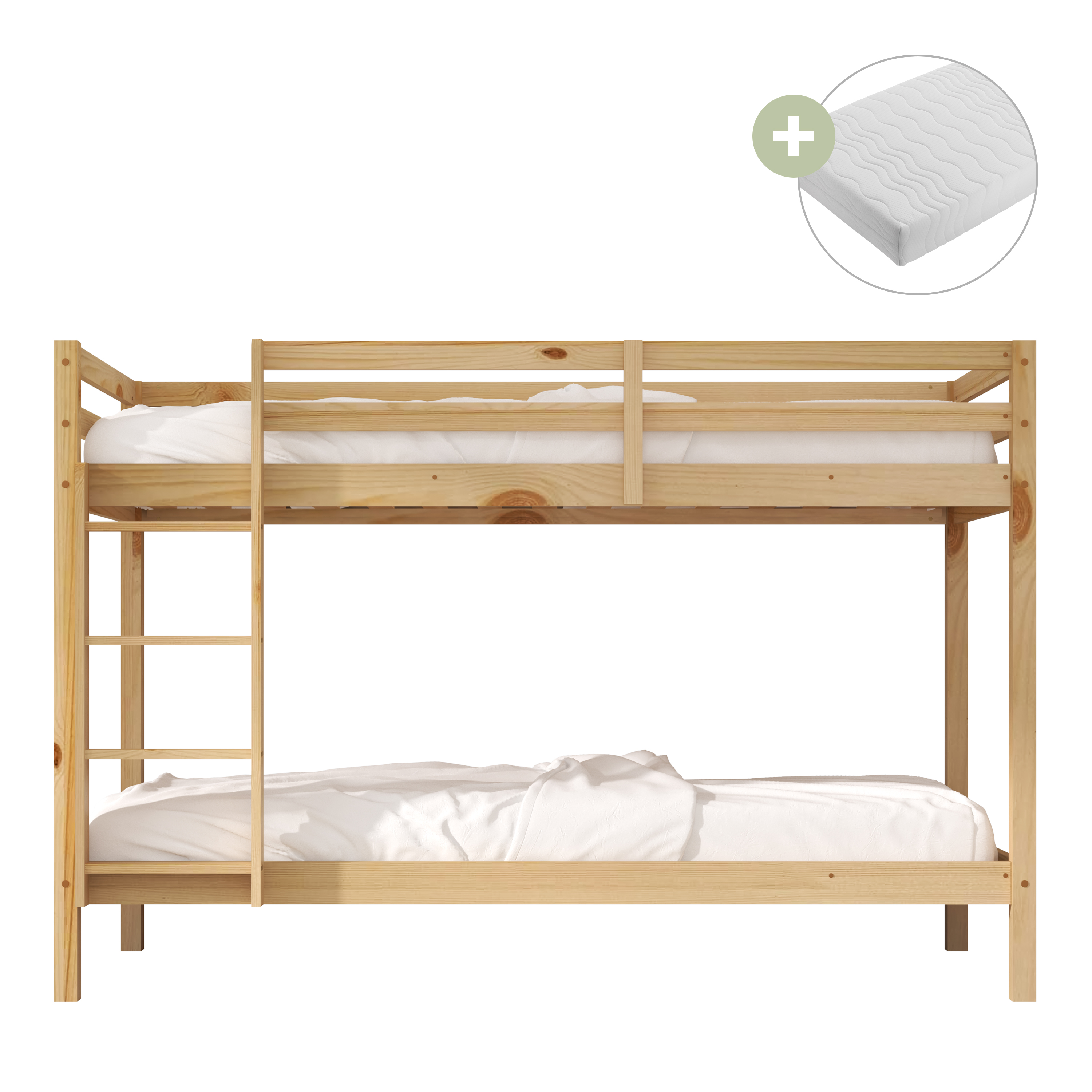 Sunny Jip Bunk Bed Natural – With 2 Mattresses