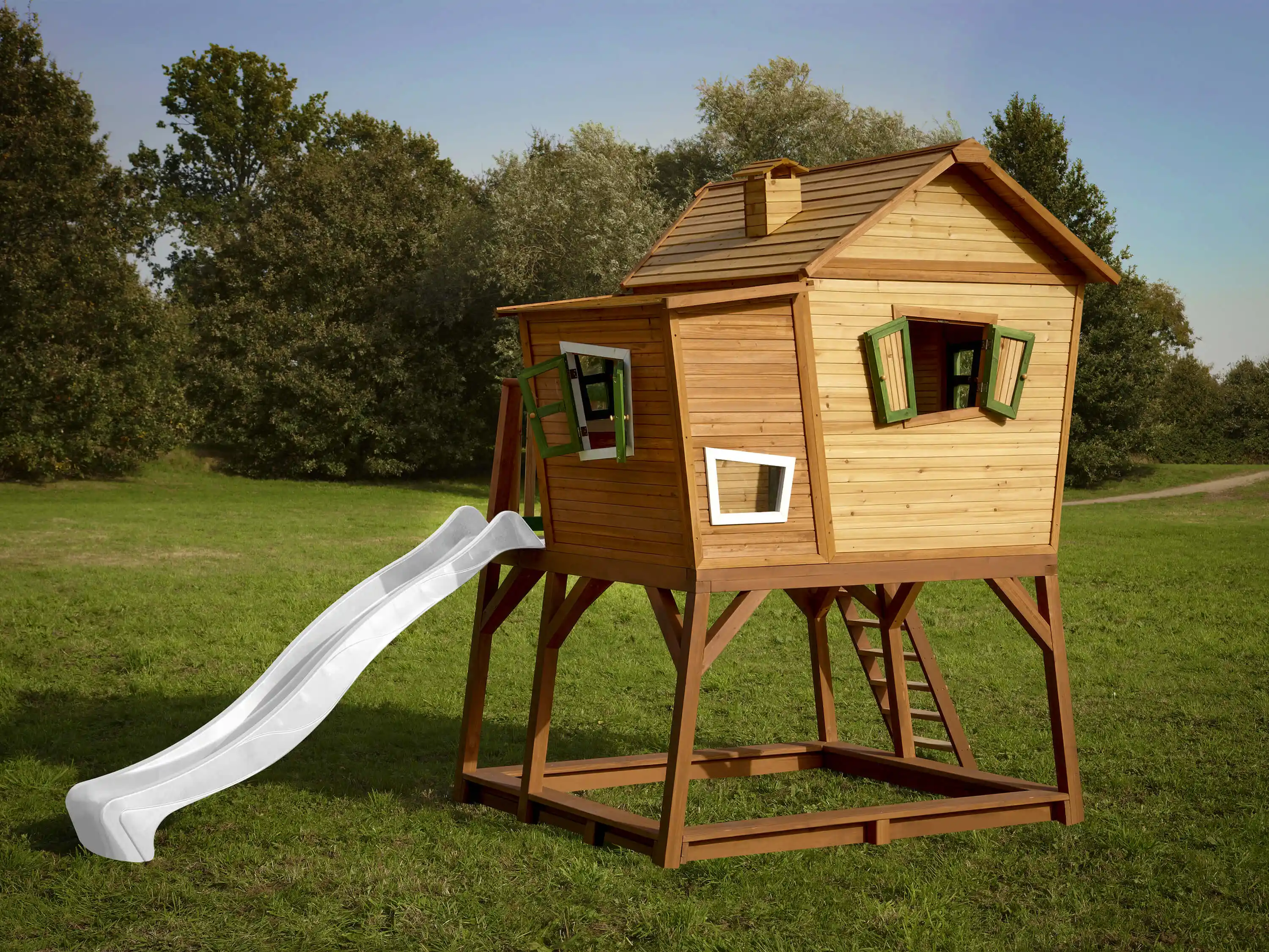 AXI Max Playhouse Brown/Green - White Slide