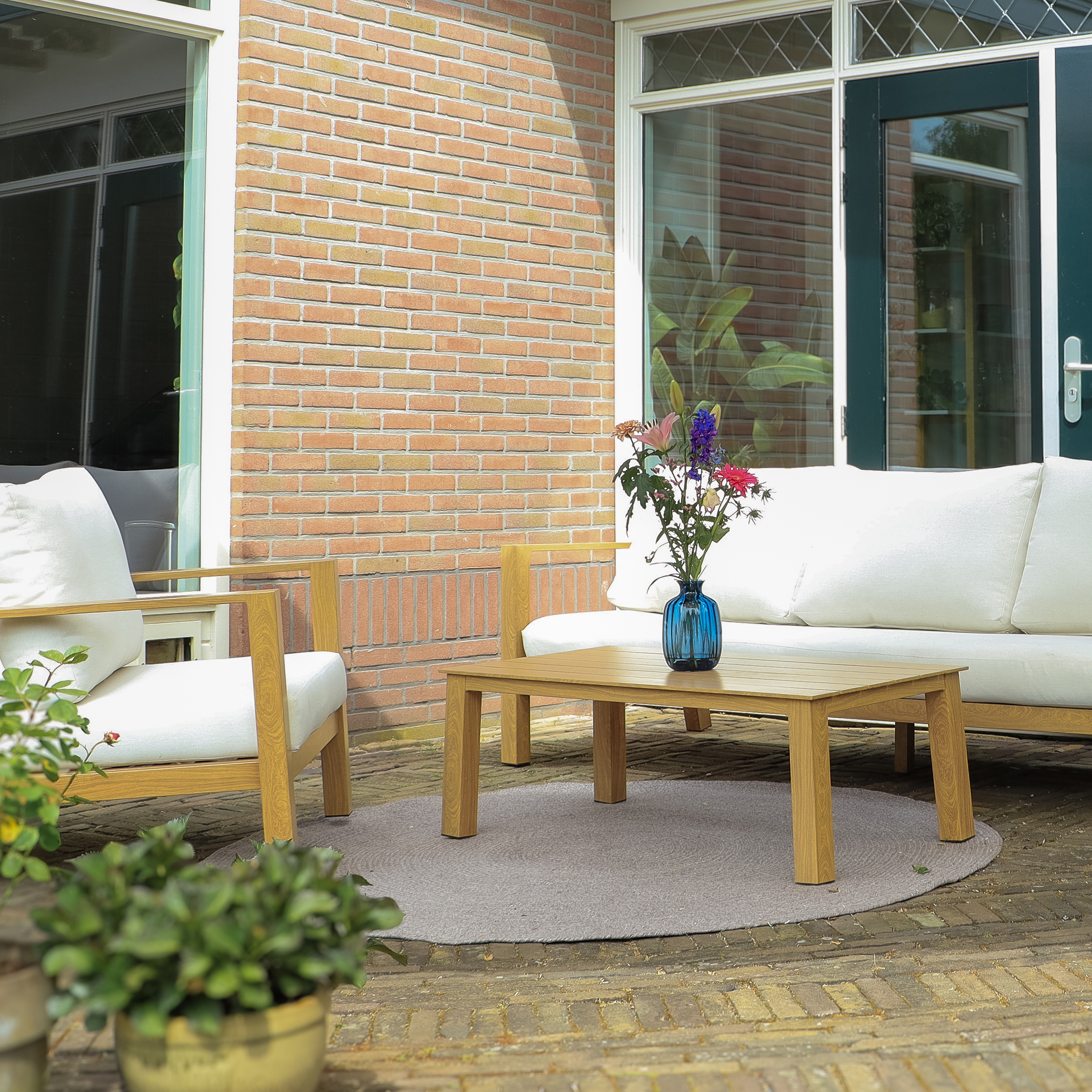 AXI Corfu Outdoor Rug – Round – Ø 180 cm – Beige