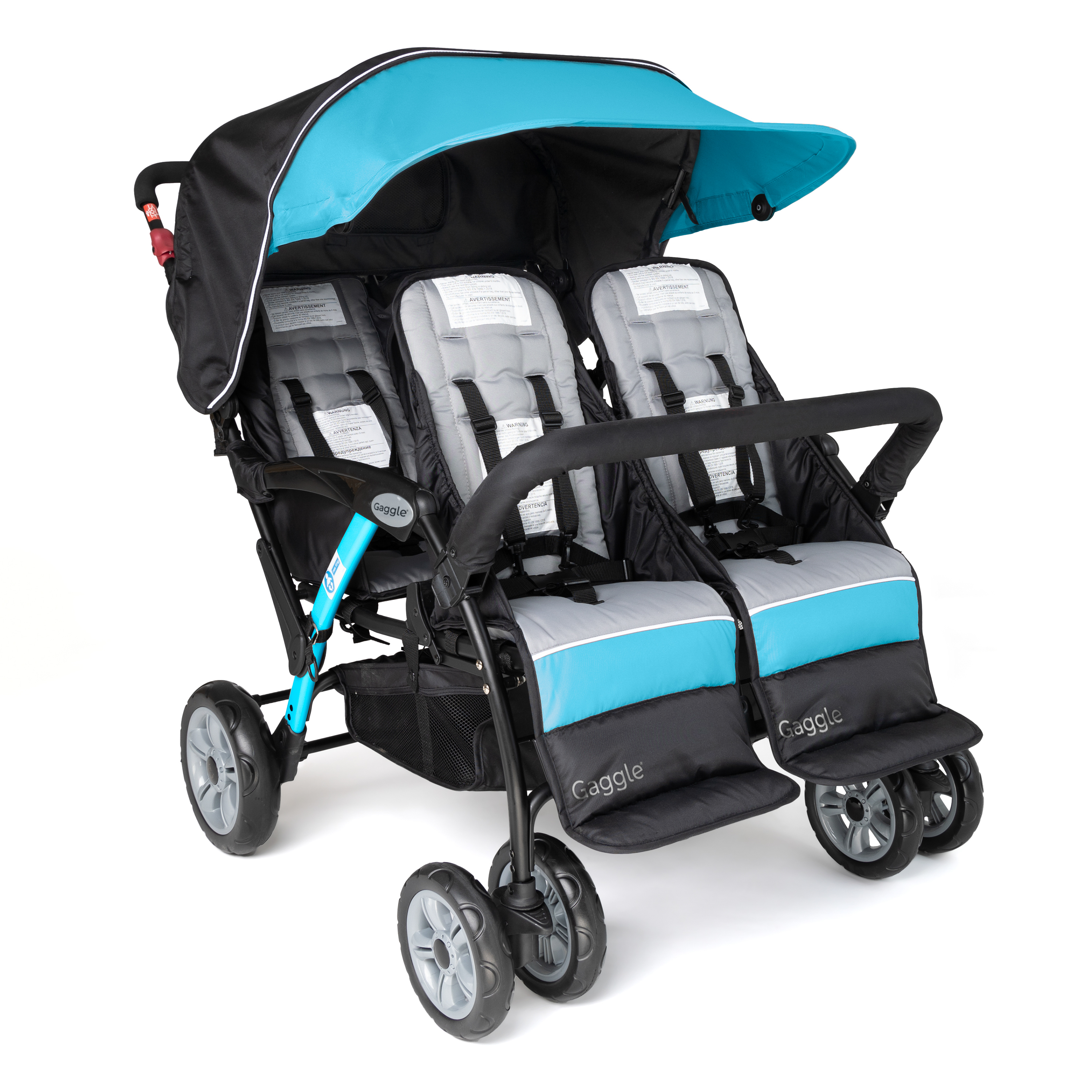 Gaggle Odyssey 4x4 Quad Stroller for 4 Children - Turquoise