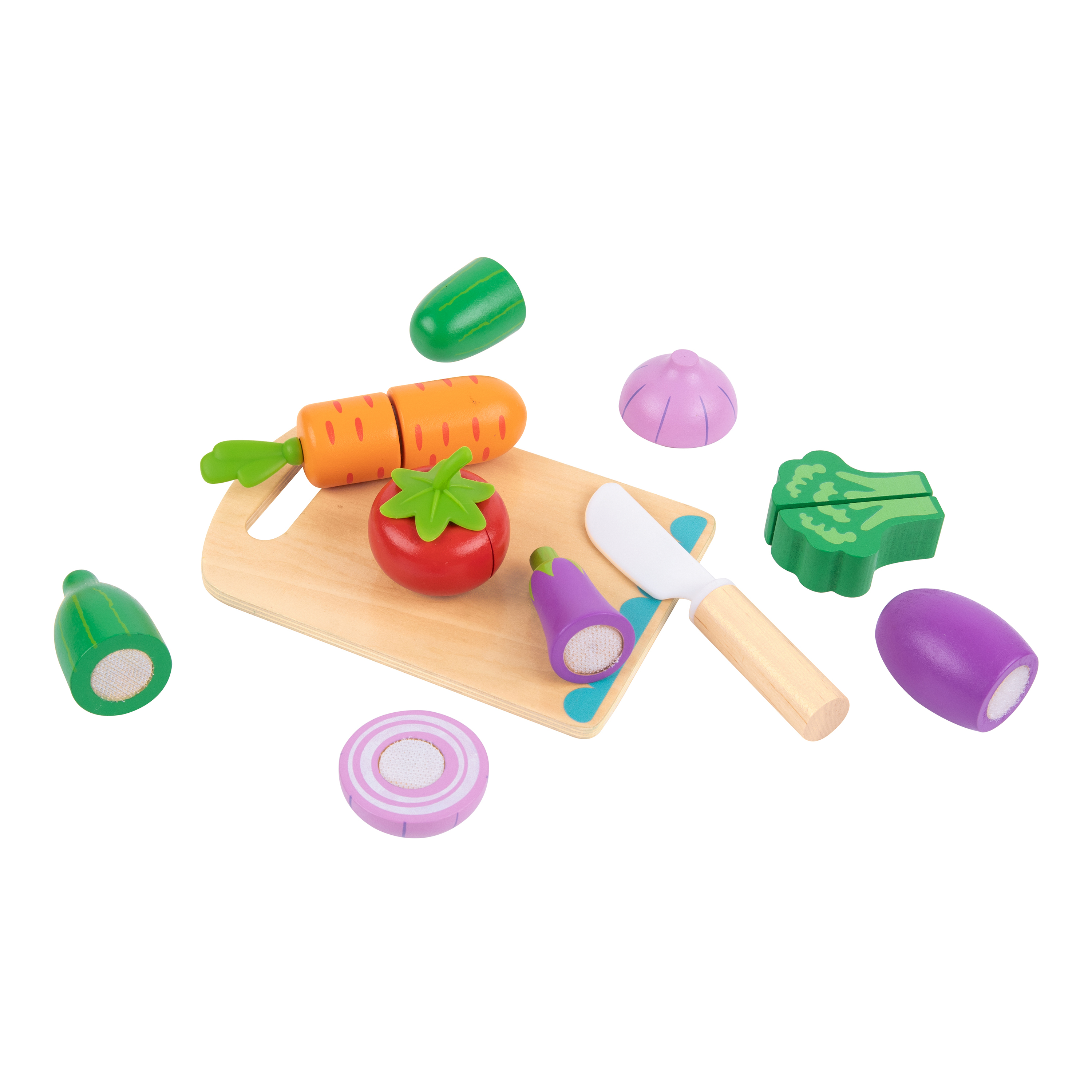 Tooky Toy Wooden Cutting Play Set Vegetables