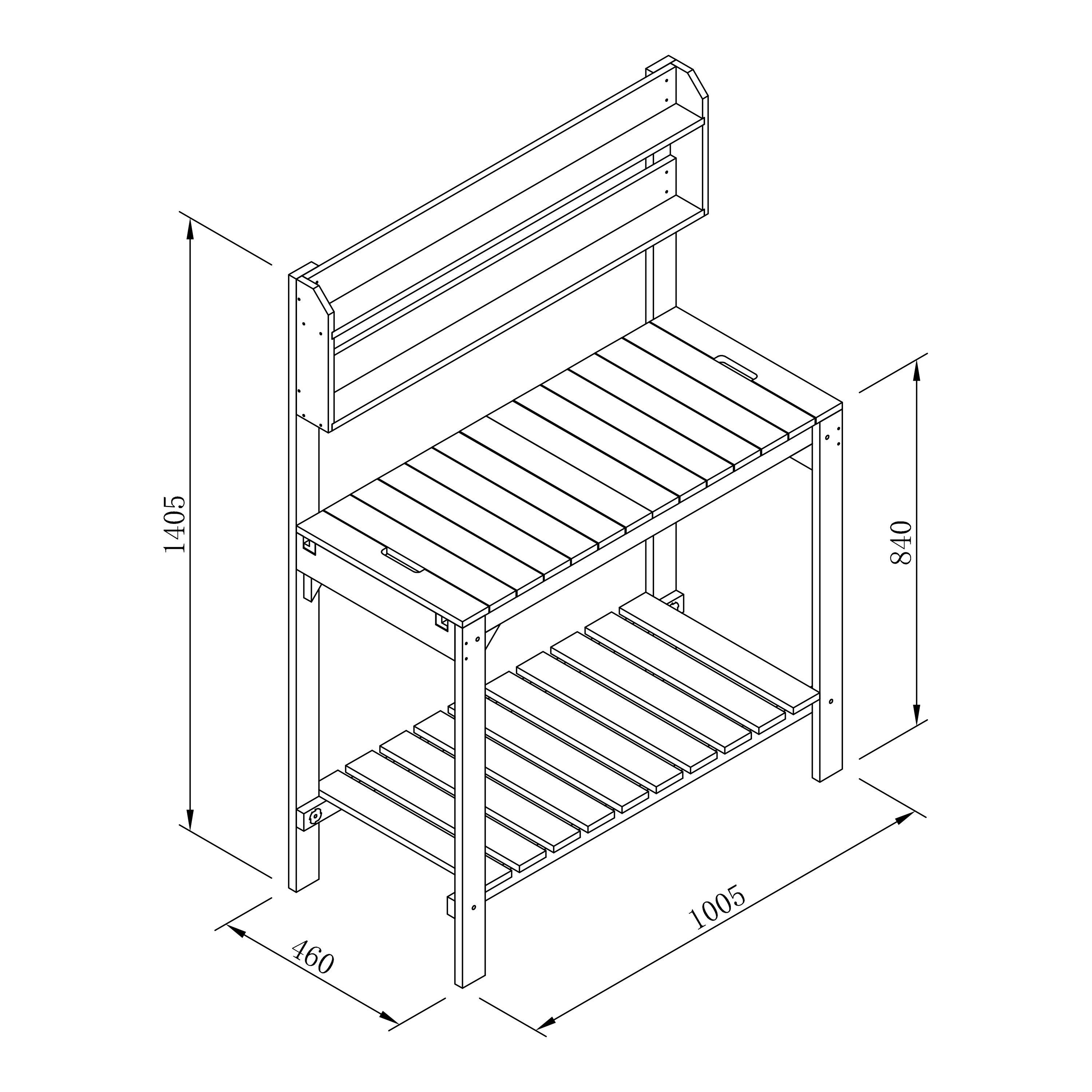 AXI Potting Table with Sliding Worktop Brown
