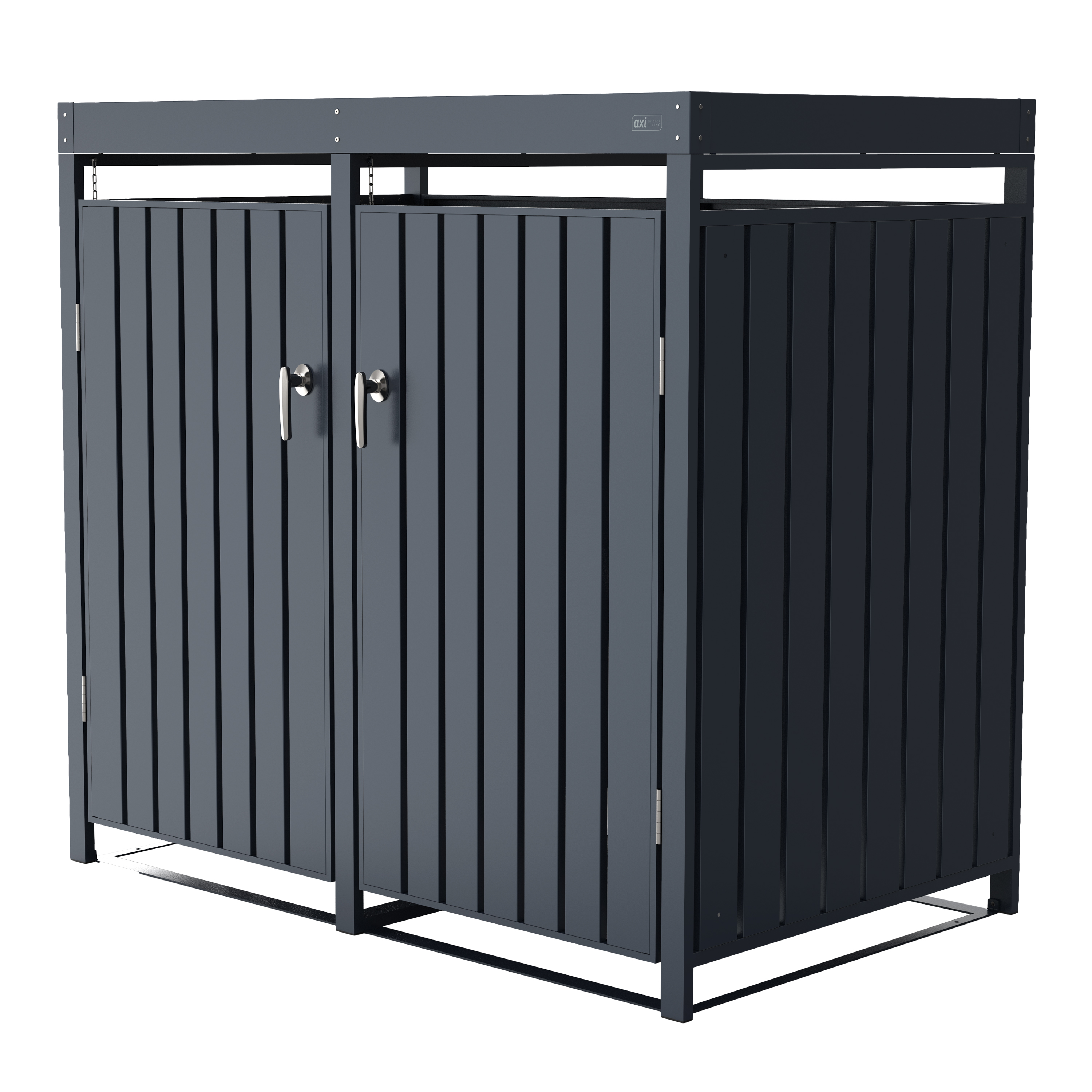 AXI Leon Metal Garbage Bin Shed with Planter - 2 Garbage Bins