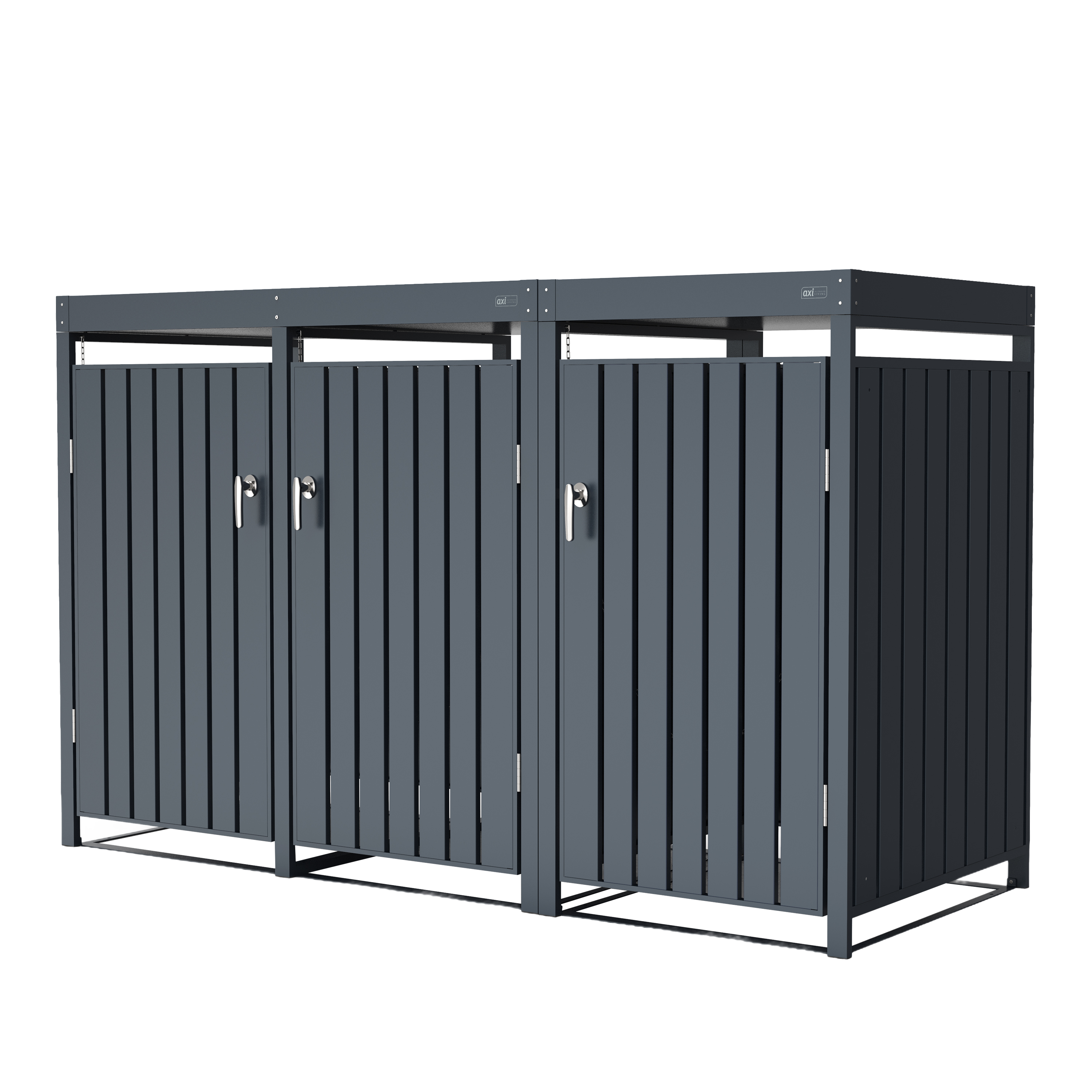 AXI Leon Metal Garbage Bin Shed with Planter - 3 Garbage Bins