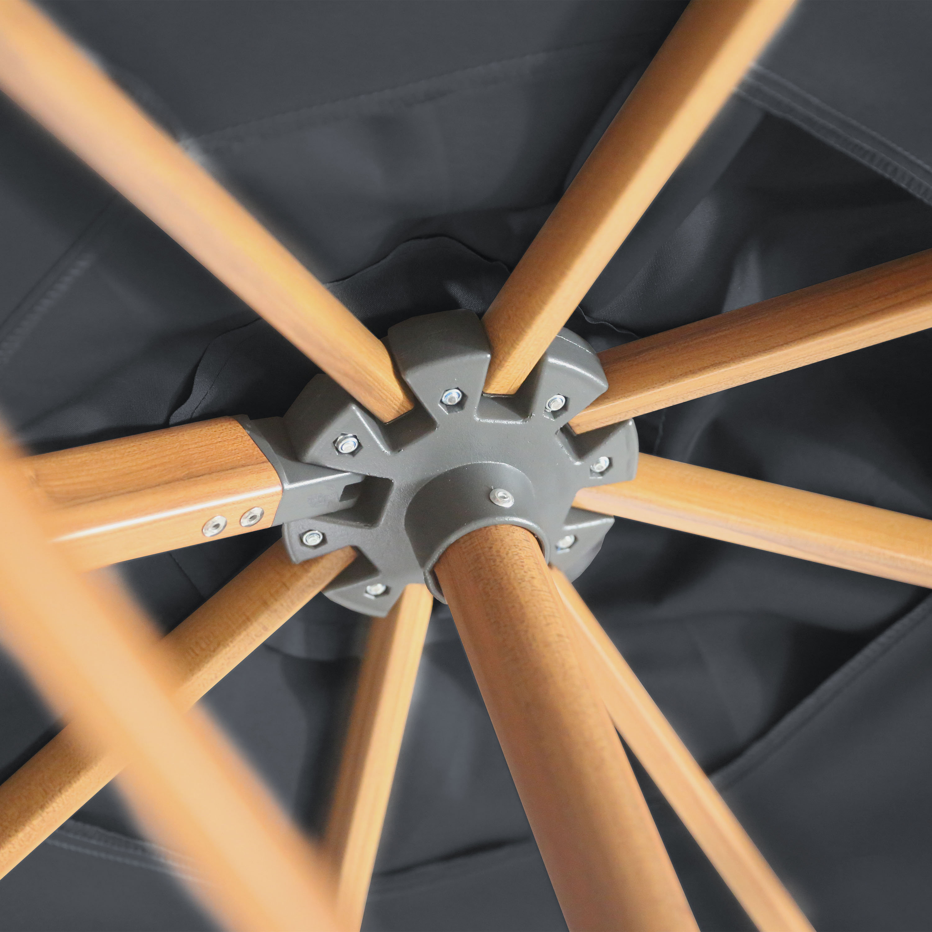 AXI Solis Cantilever Parasol Ø 300cm Wood-look/Grey