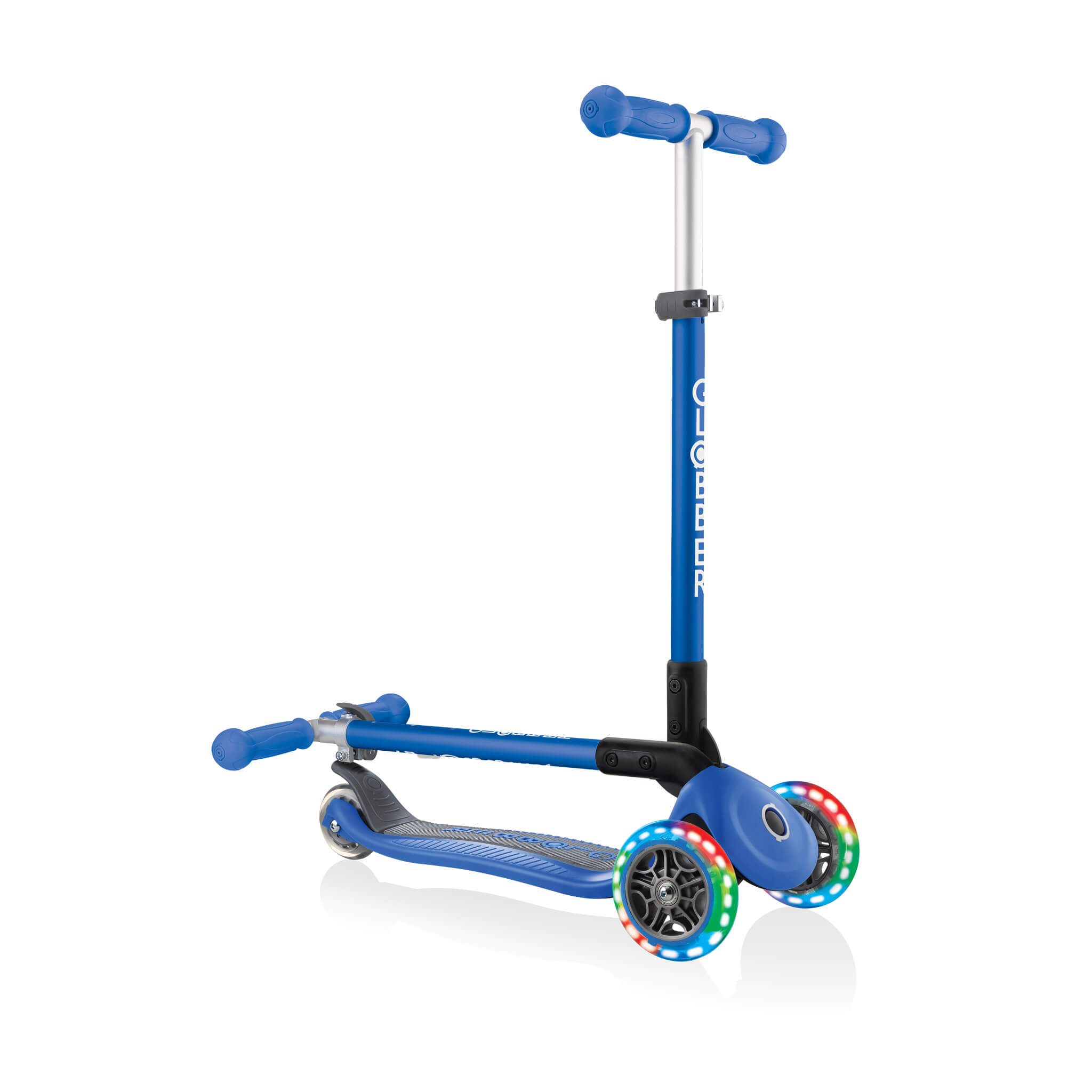 Globber Primo Foldable Lights Scooter - Blue