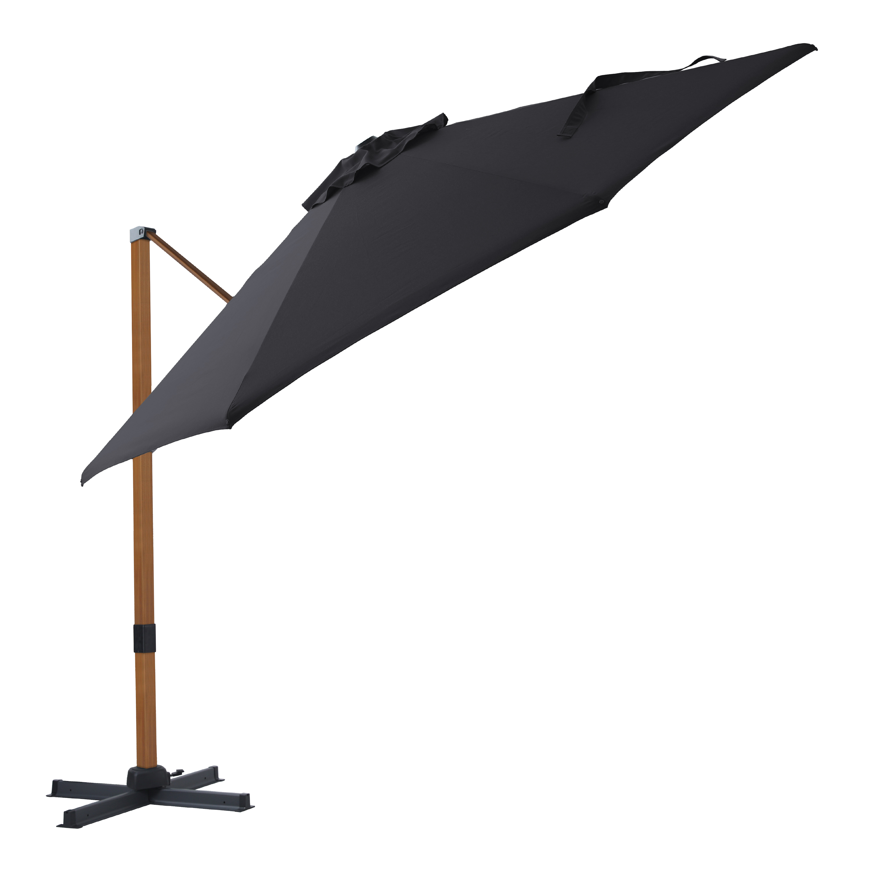 AXI Cyrus Premium Cantilever Parasol Ø 300cm Round - Wood-look/Grey