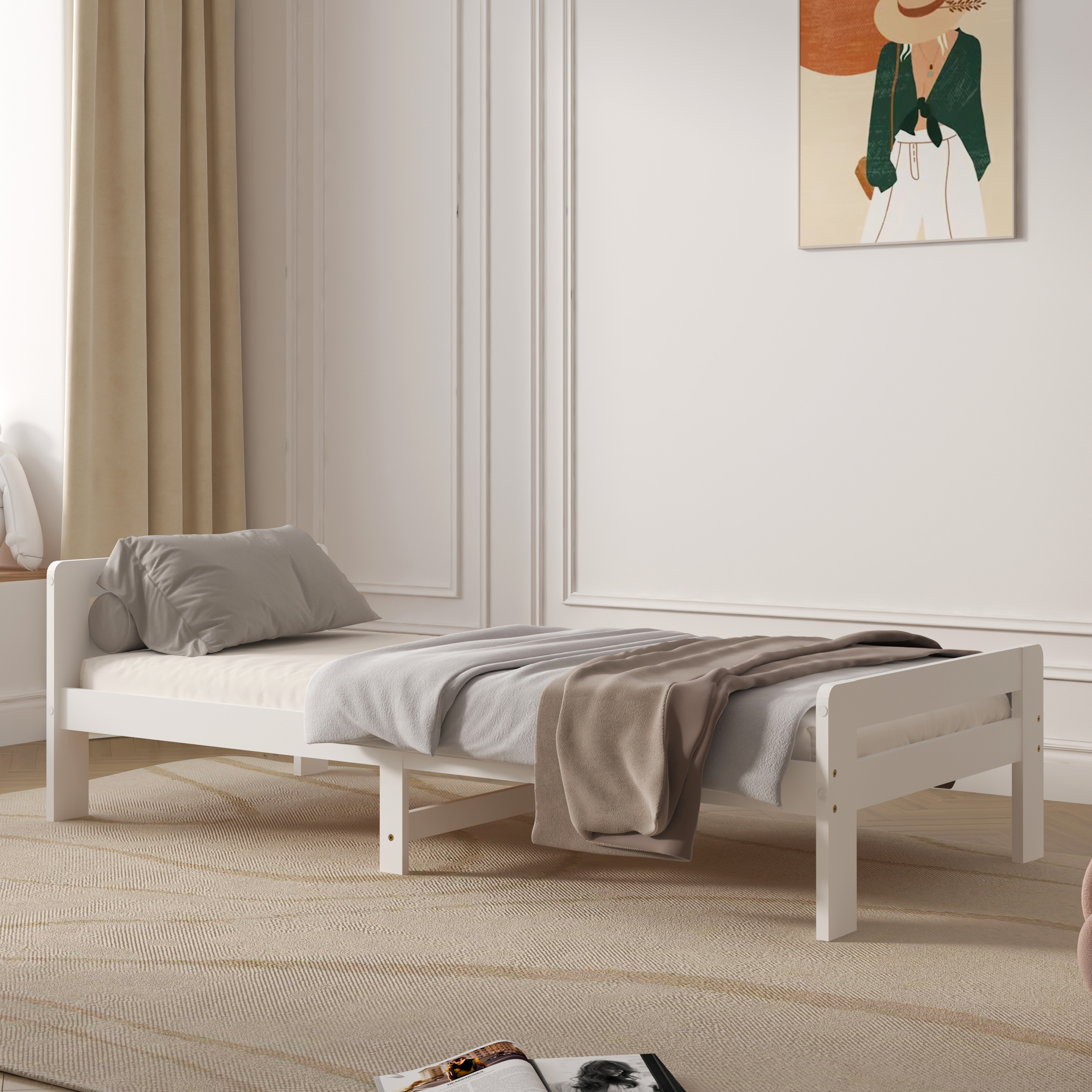 Sunny Olla Kids Bed White – With Mattress