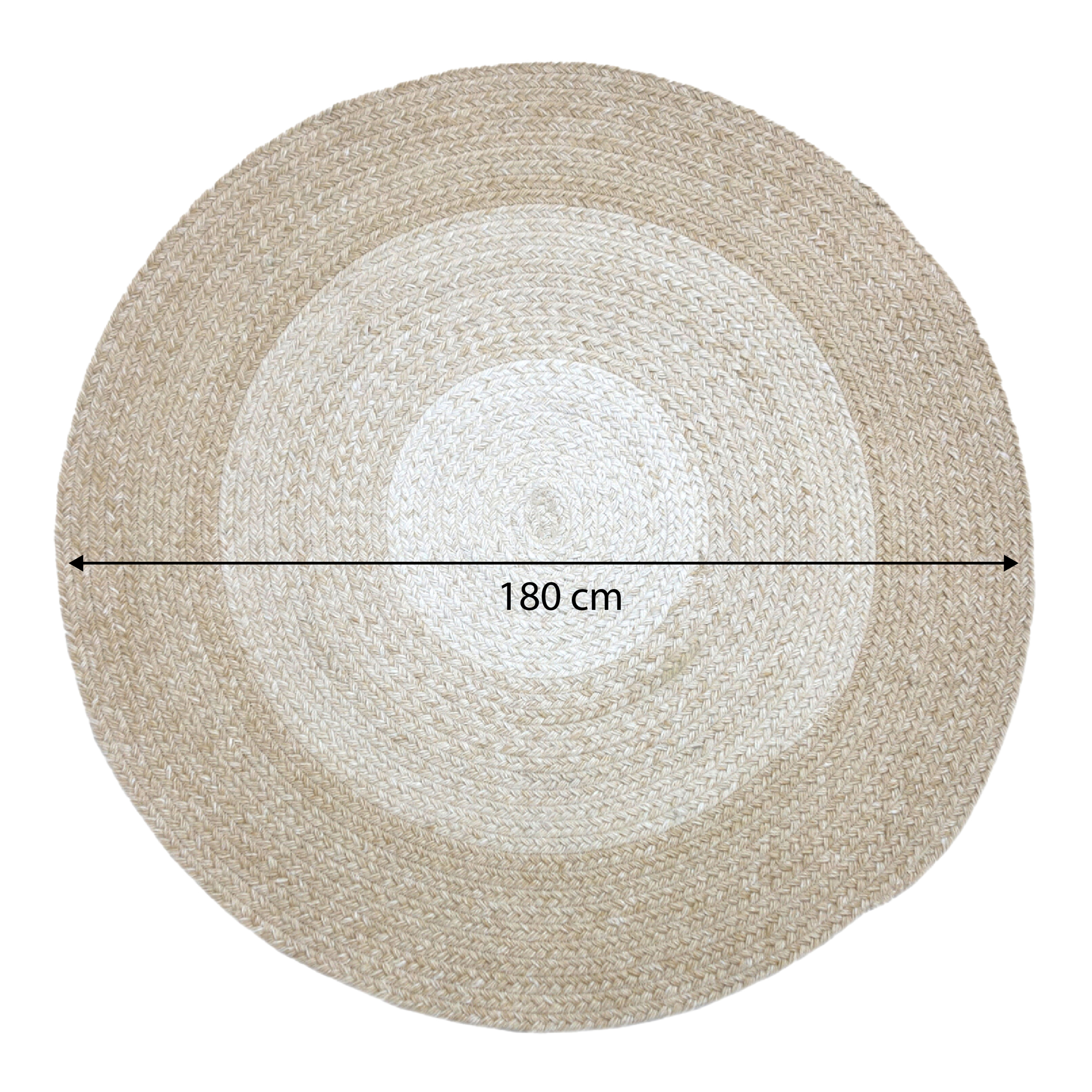 AXI Corfu Outdoor Rug – Round – Ø 180 cm – Beige/White