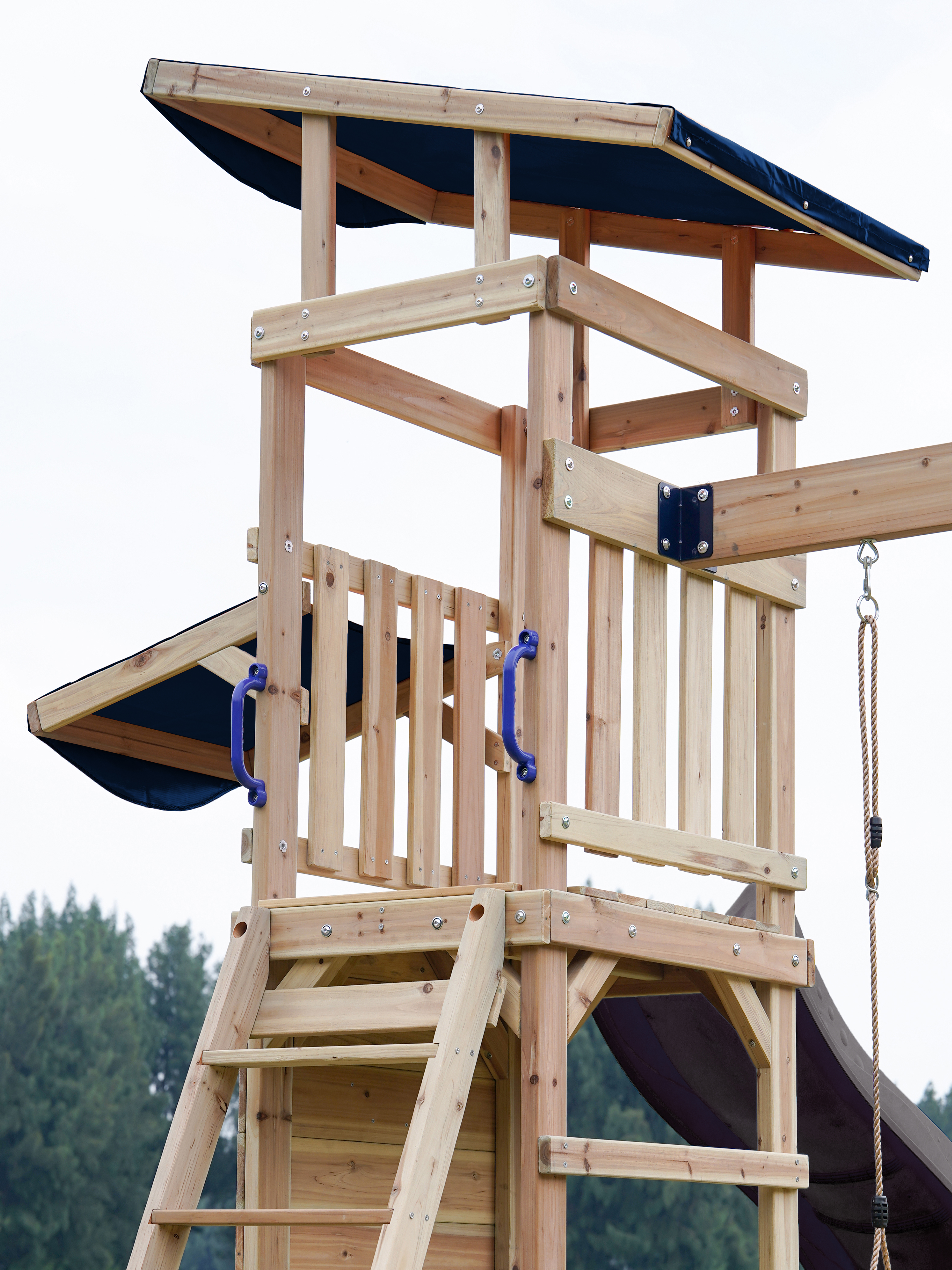 AXI Malik Climbing Frame with Double Swing Set - Grey Slide-8720365064401 AXI Malik Climbing Frame with Double Swing Set - Grey Slide