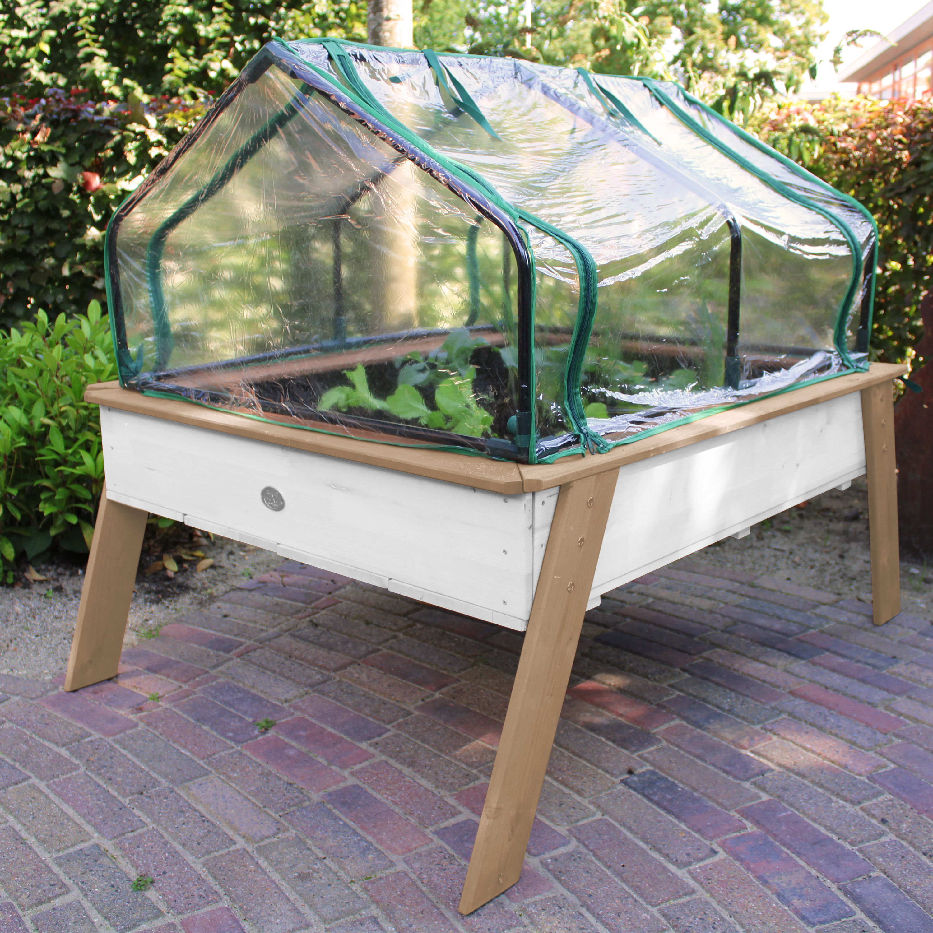 AXI Linda Gardening Table with Greenhouse - Brown/White