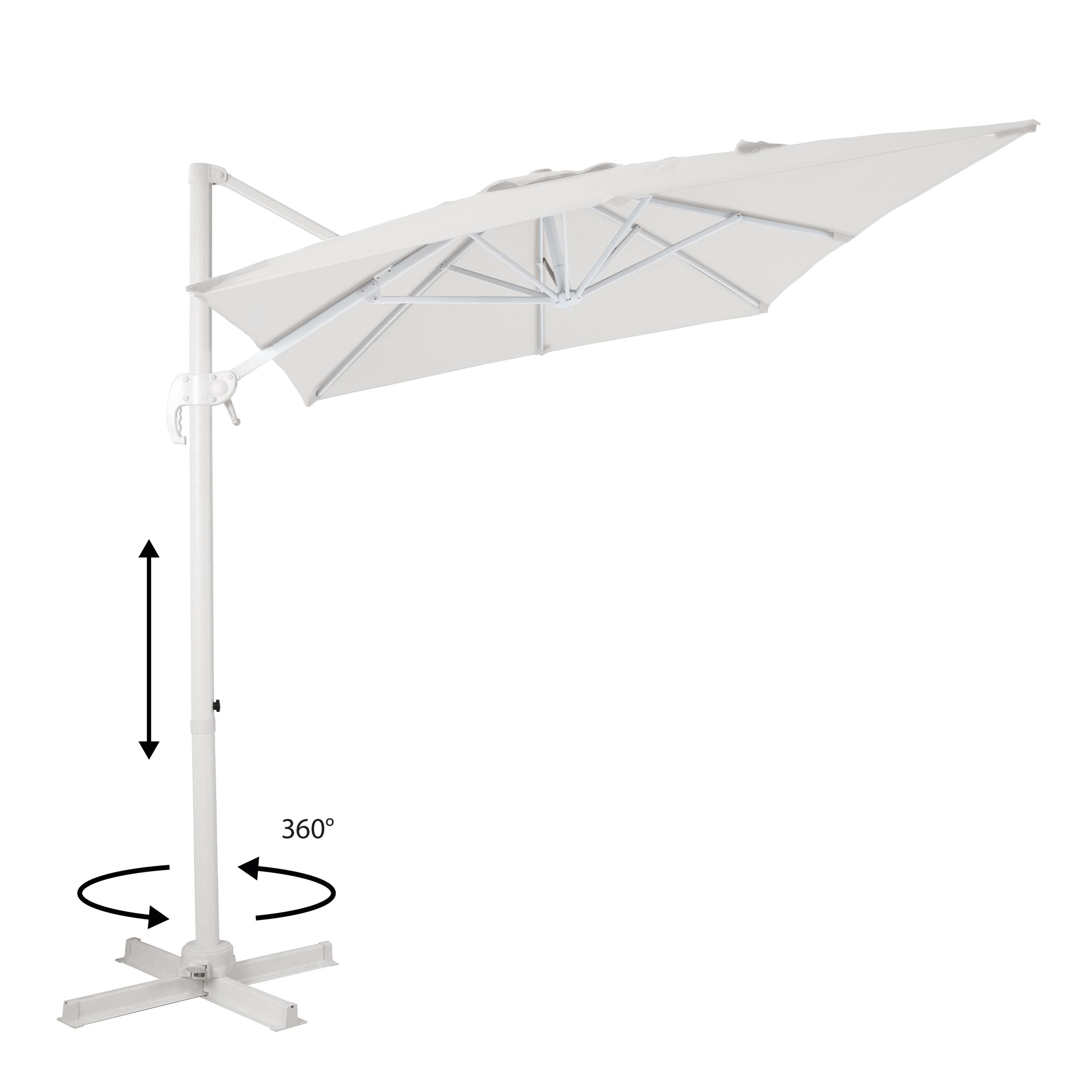 AXI Coco Cantilever Parasol 200x300cm - White/Beige