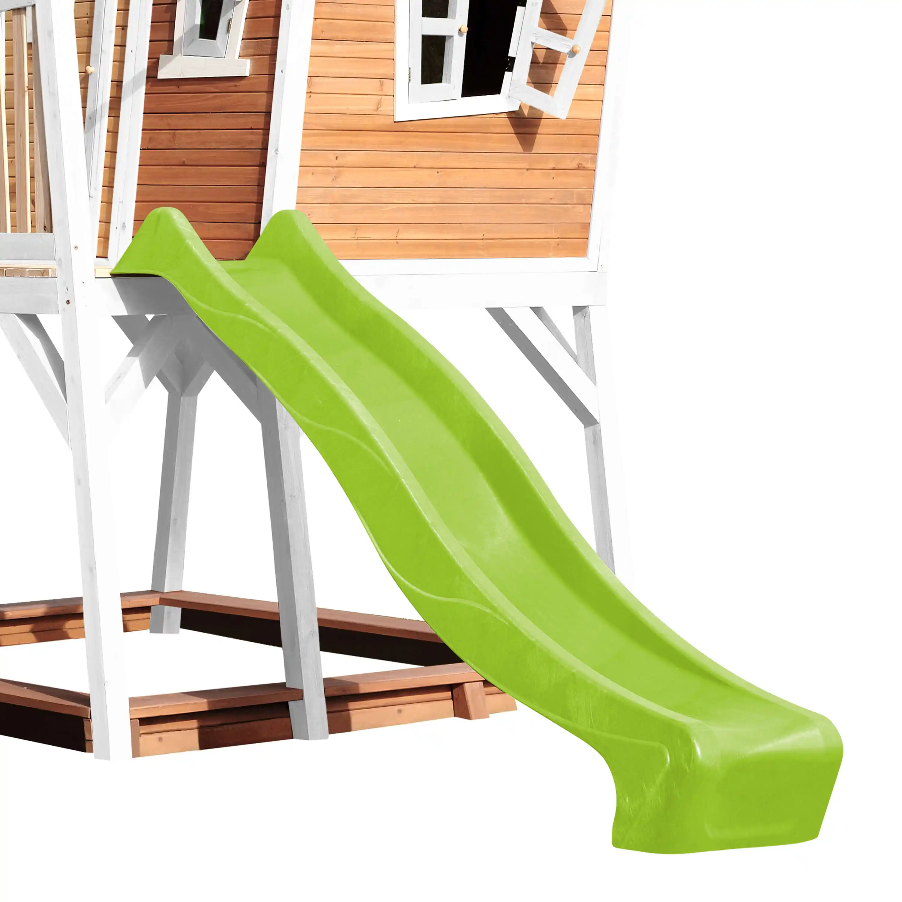 AXI Max Playhouse Brown/White - Lime Green Slide