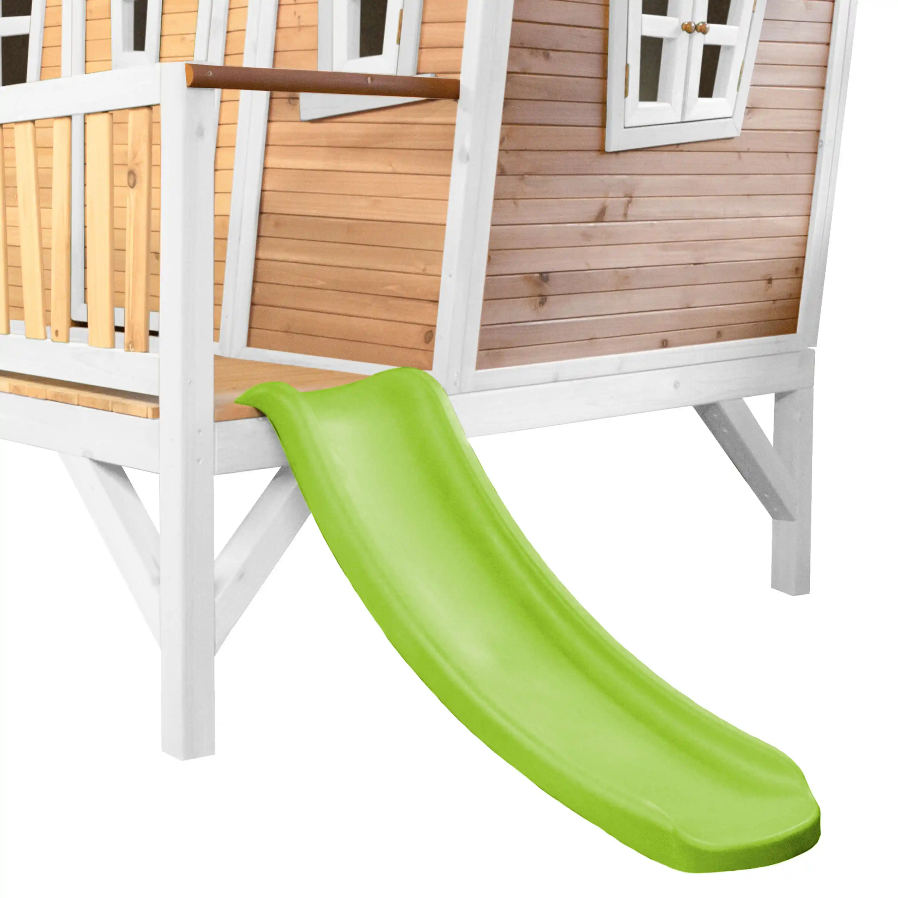 AXI Emma Playhouse Brown/White - Lime Green Slide