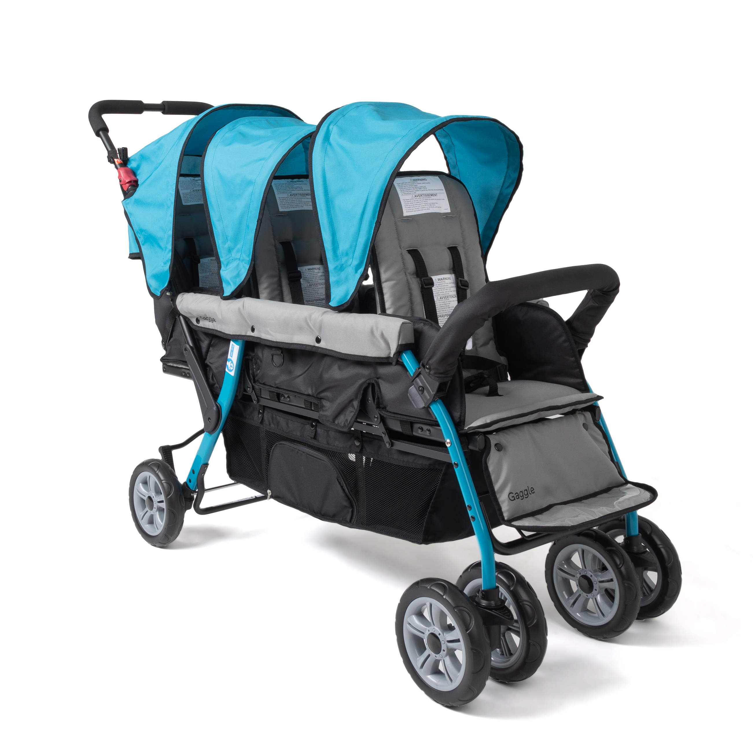 Gaggle Compass Stroller for 3 Children - Turquoise