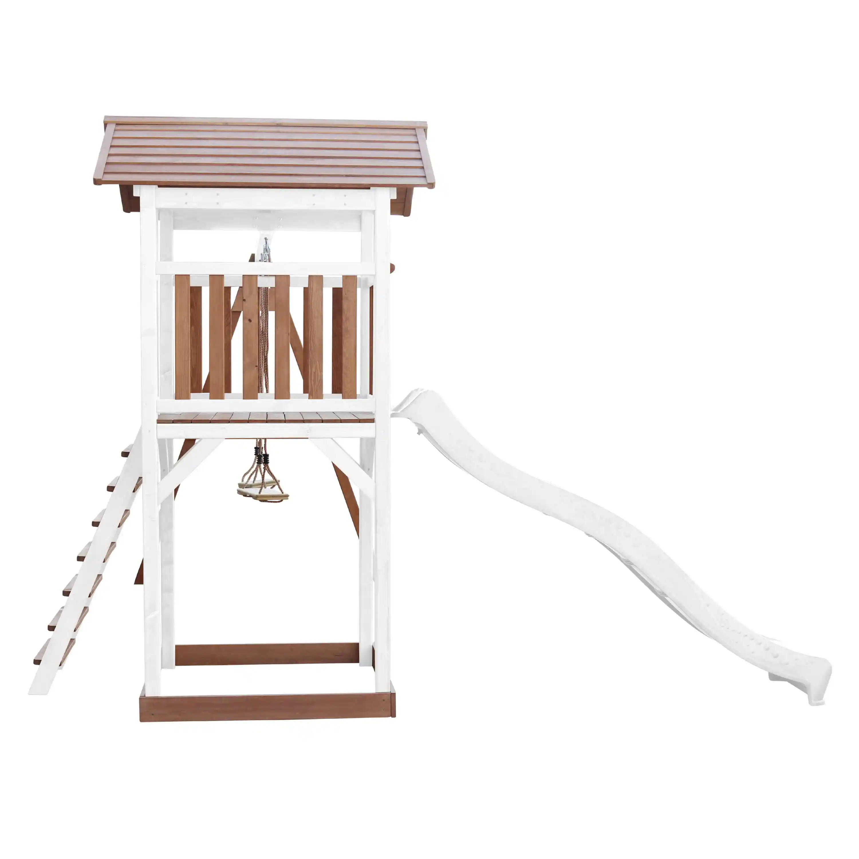 AXI Beach Tower with Double Swing Set Brown/White - White Slide