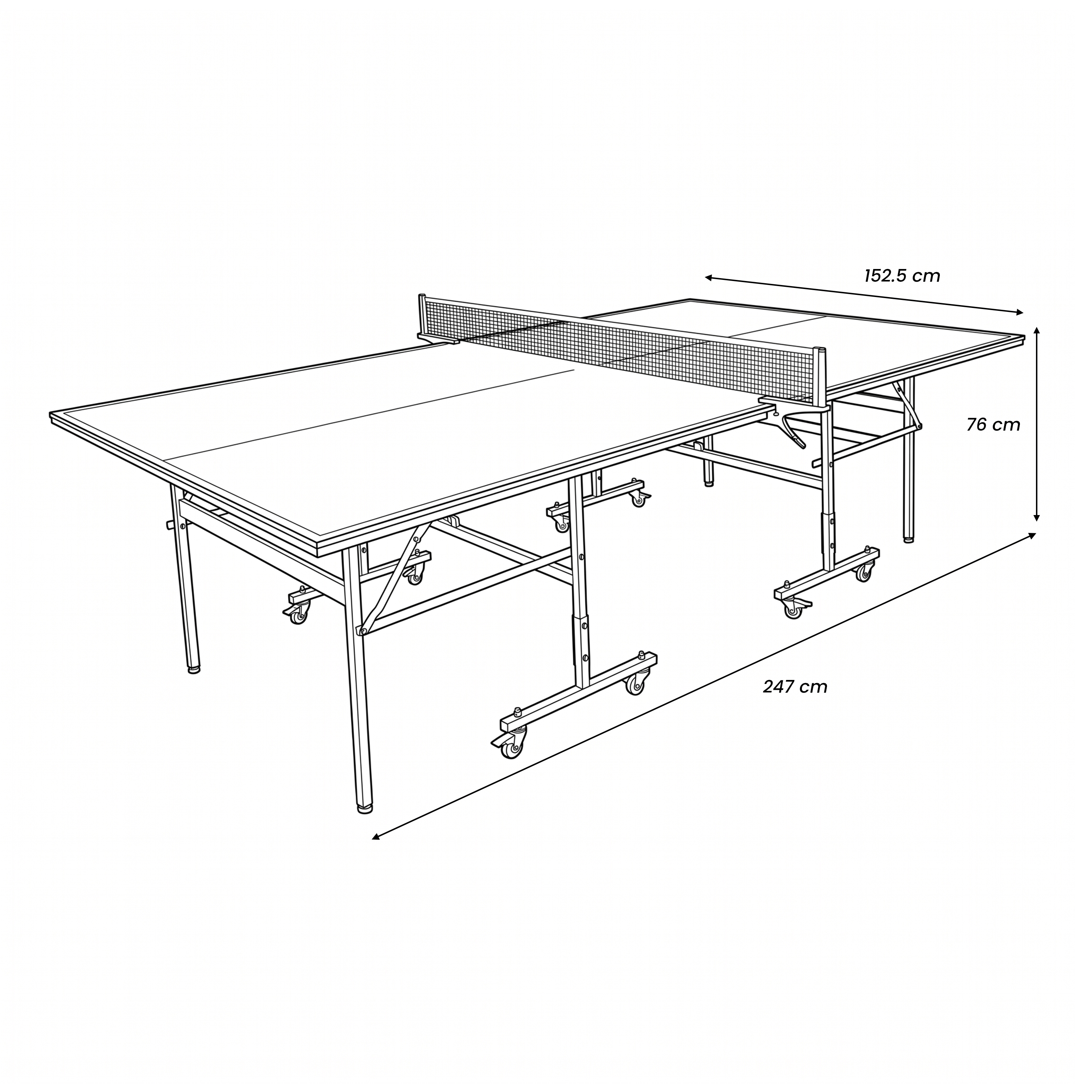 Cougar Table Tennis Table Pro 2800 Indoor Foldable - Blue