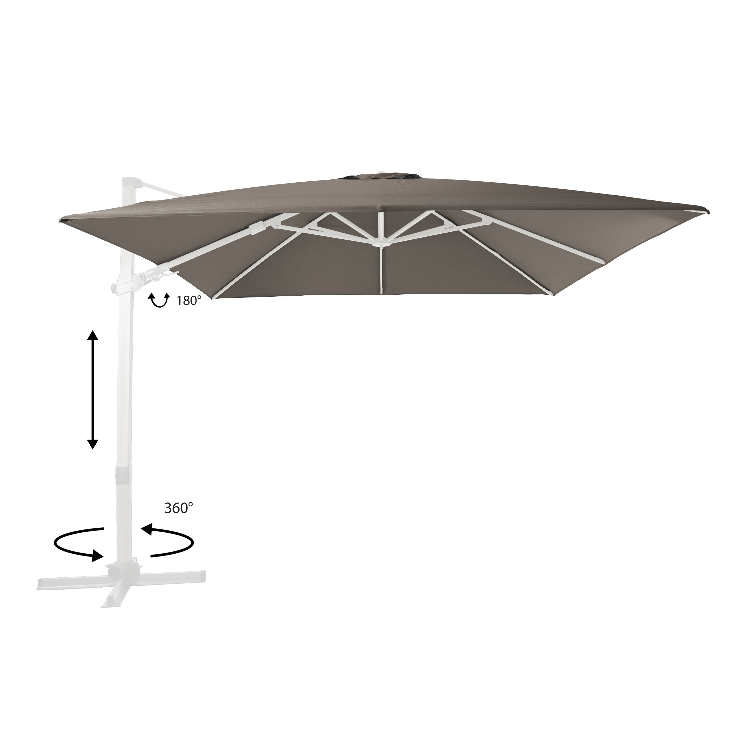 AXI Apollo Premium Cantilever Parasol 300x300cm - White/Taupe