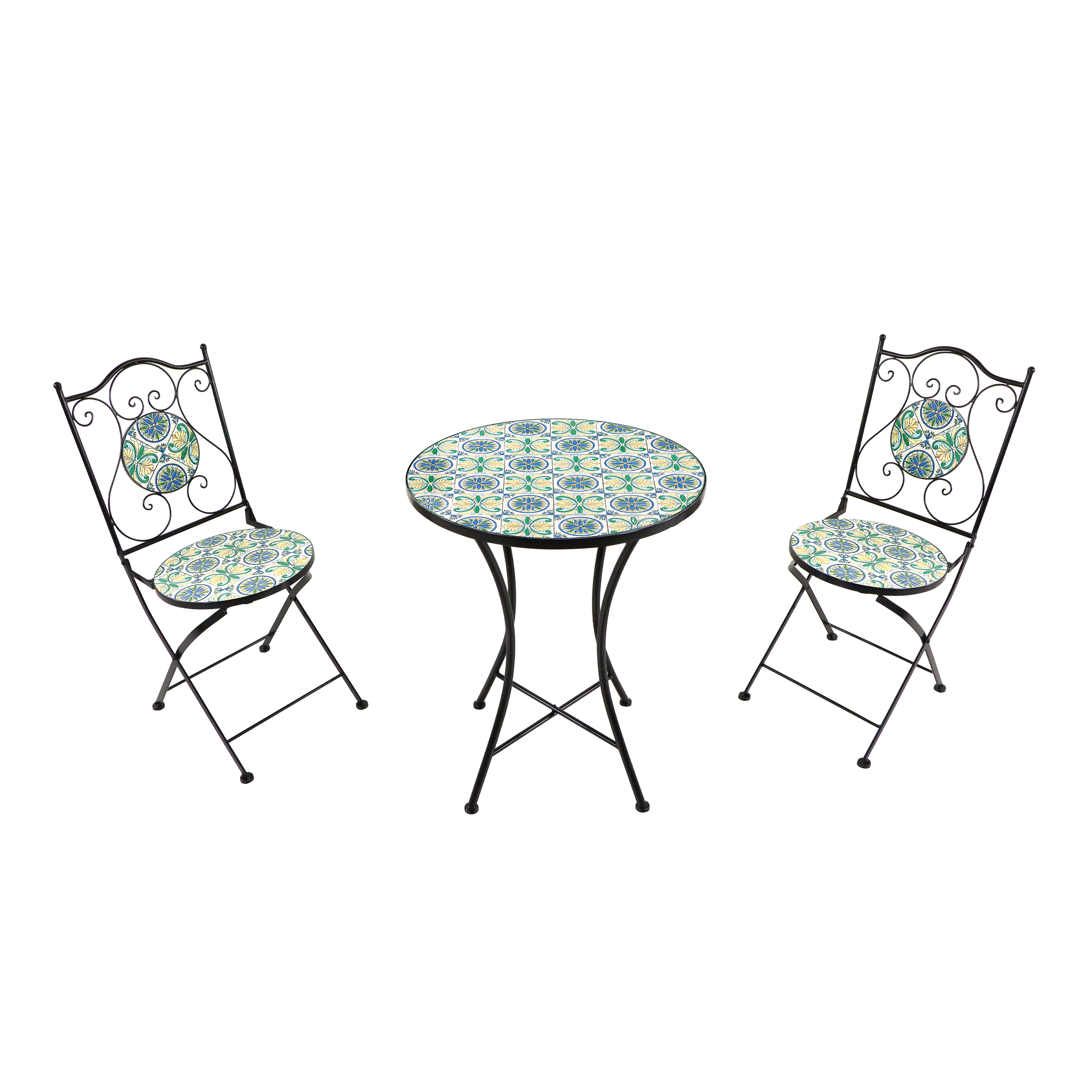 AXI Amélie Bistro Set Mosaic Sicilian Style - Blue/Yellow