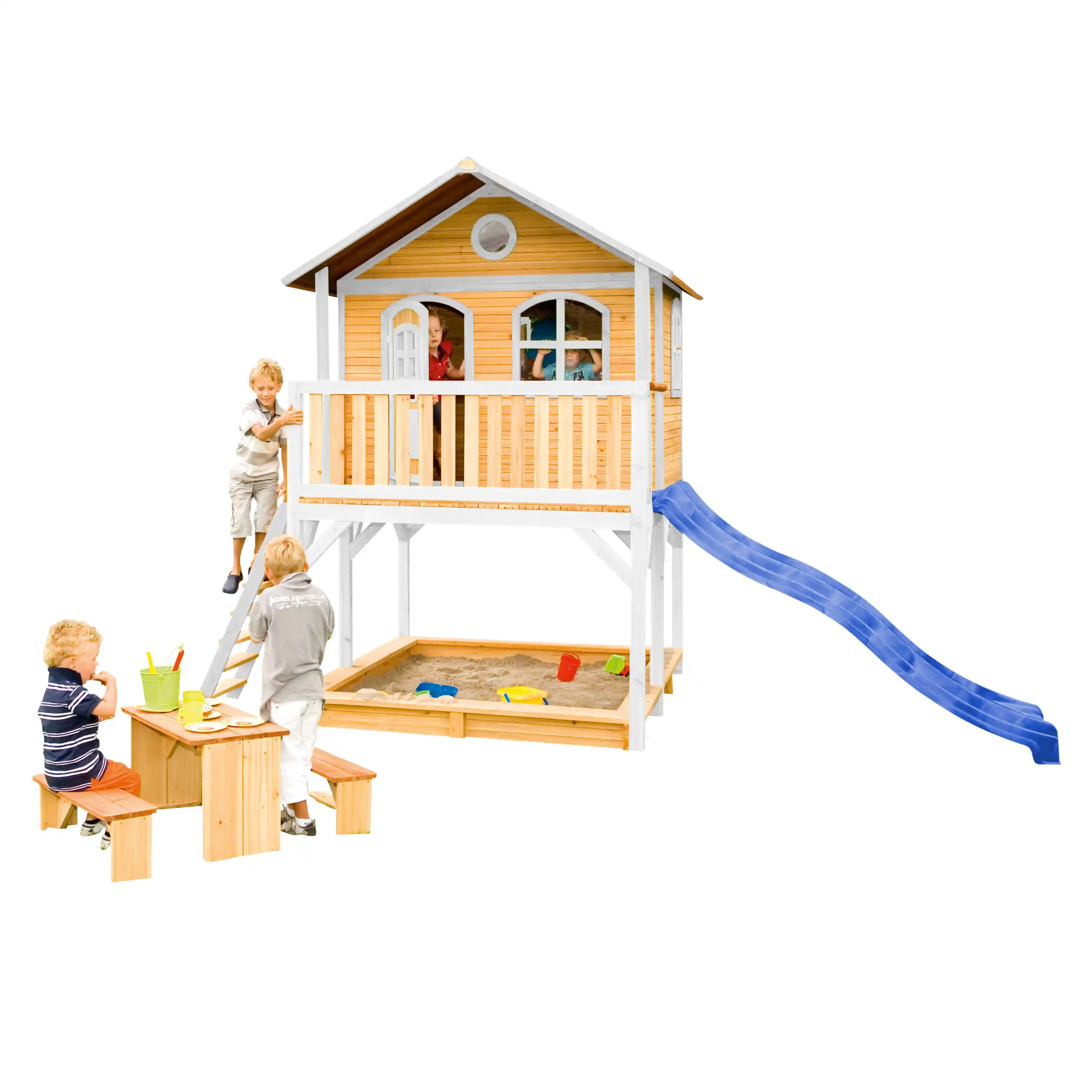 AXI Marc Playhouse Brown/White - Blue Slide