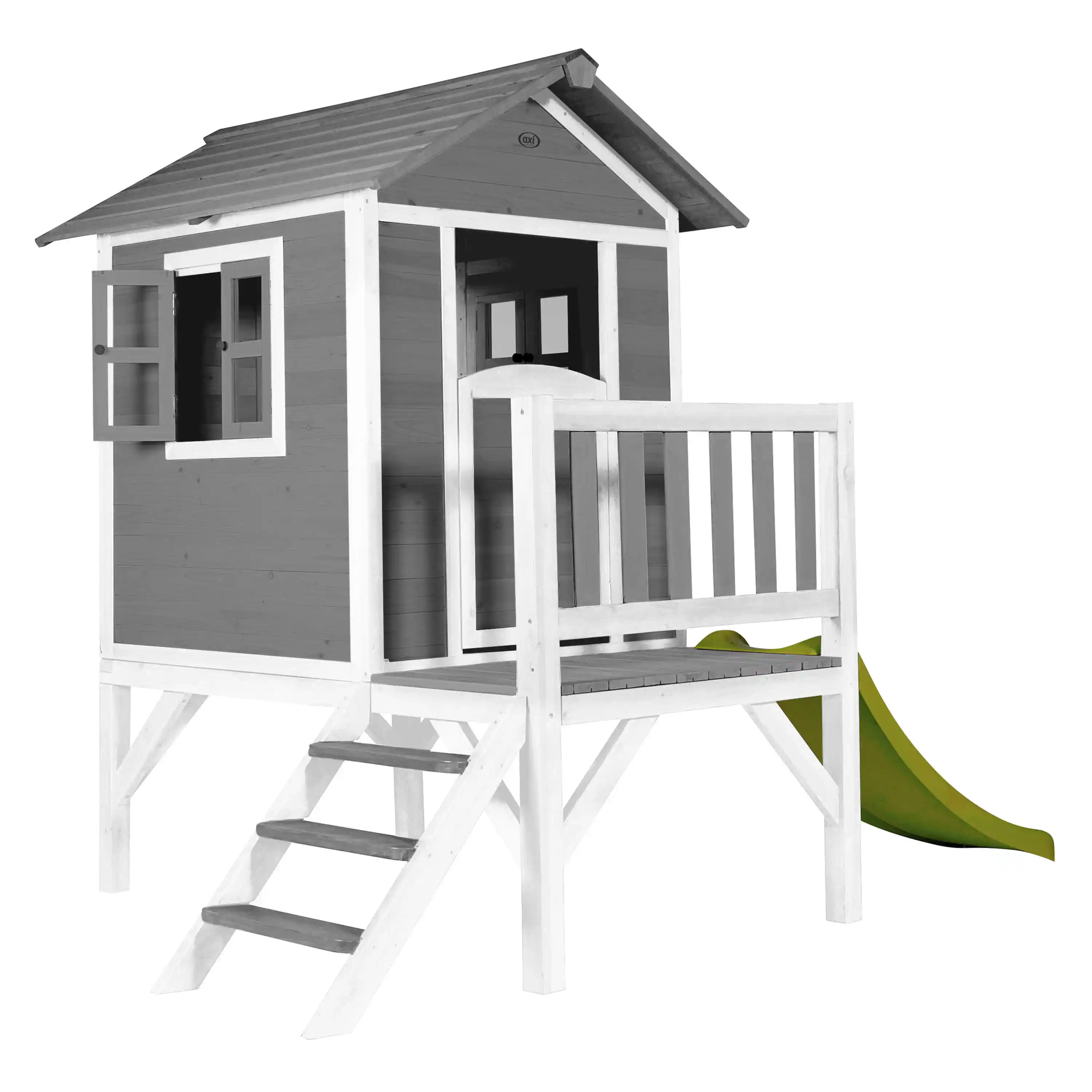 AXI Lodge XL Playhouse Cool Grey - Lime Green Slide