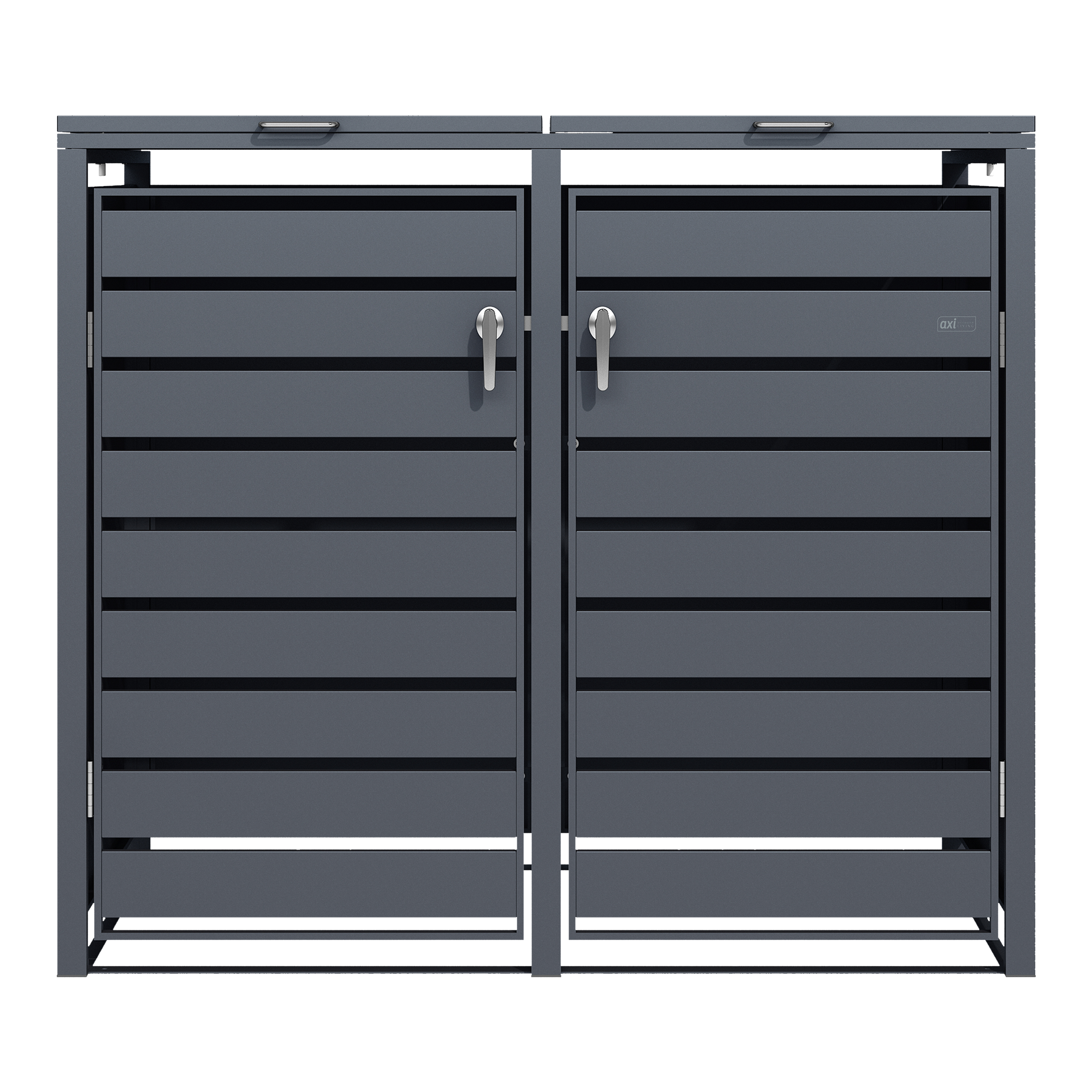 AXI Lucas Metal Garbage Bin Shed Anthracite - 2 Garbage Bins