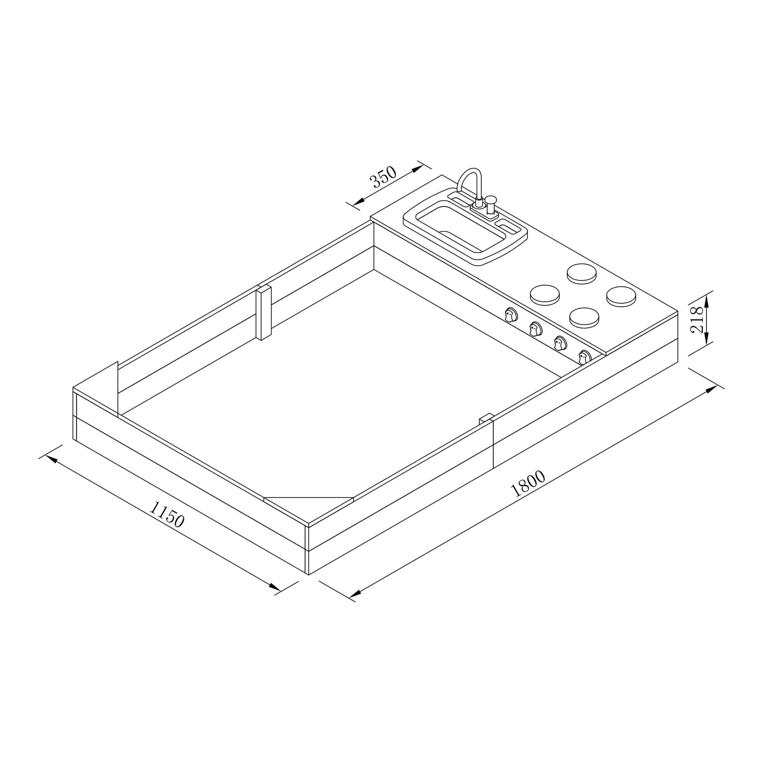 AXI Kelly Sandbox with Play Kitchen Grey/brown