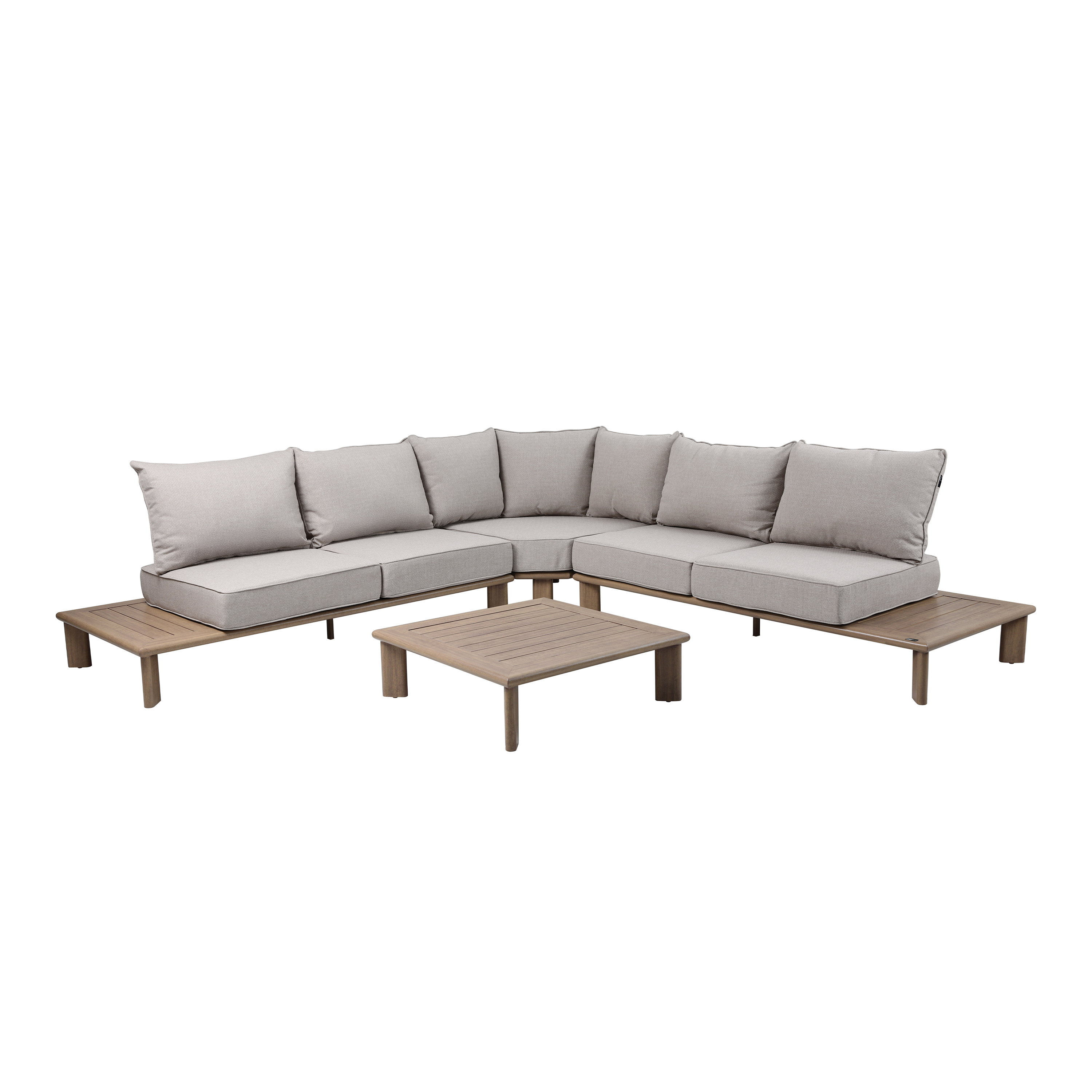 AXI Avery Lounge Set with Side Tables Wood-Look with Beige