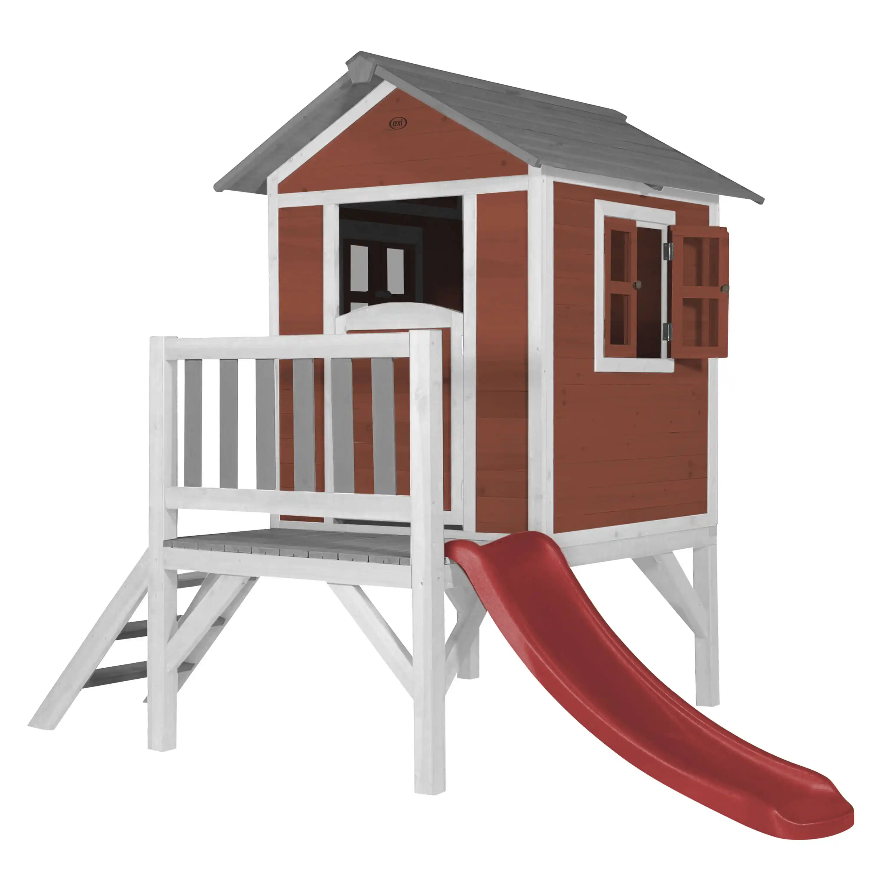 AXI Lodge XL Playhouse Scandinavian Red - Red Slide