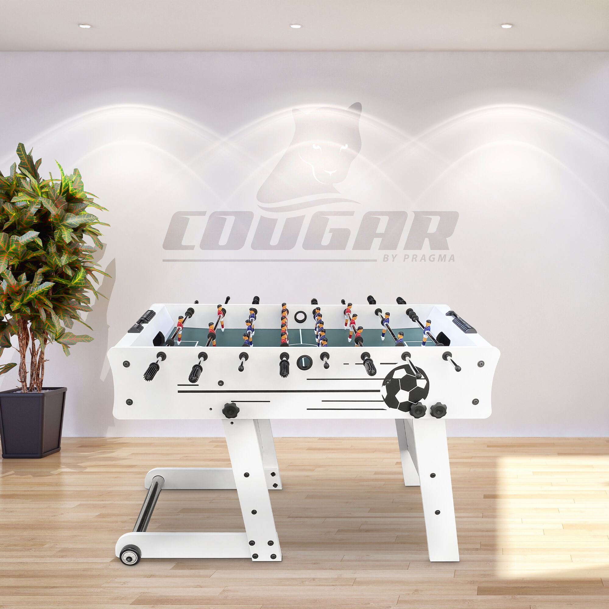 Cougar Scorpion Kick folding Football Table - White