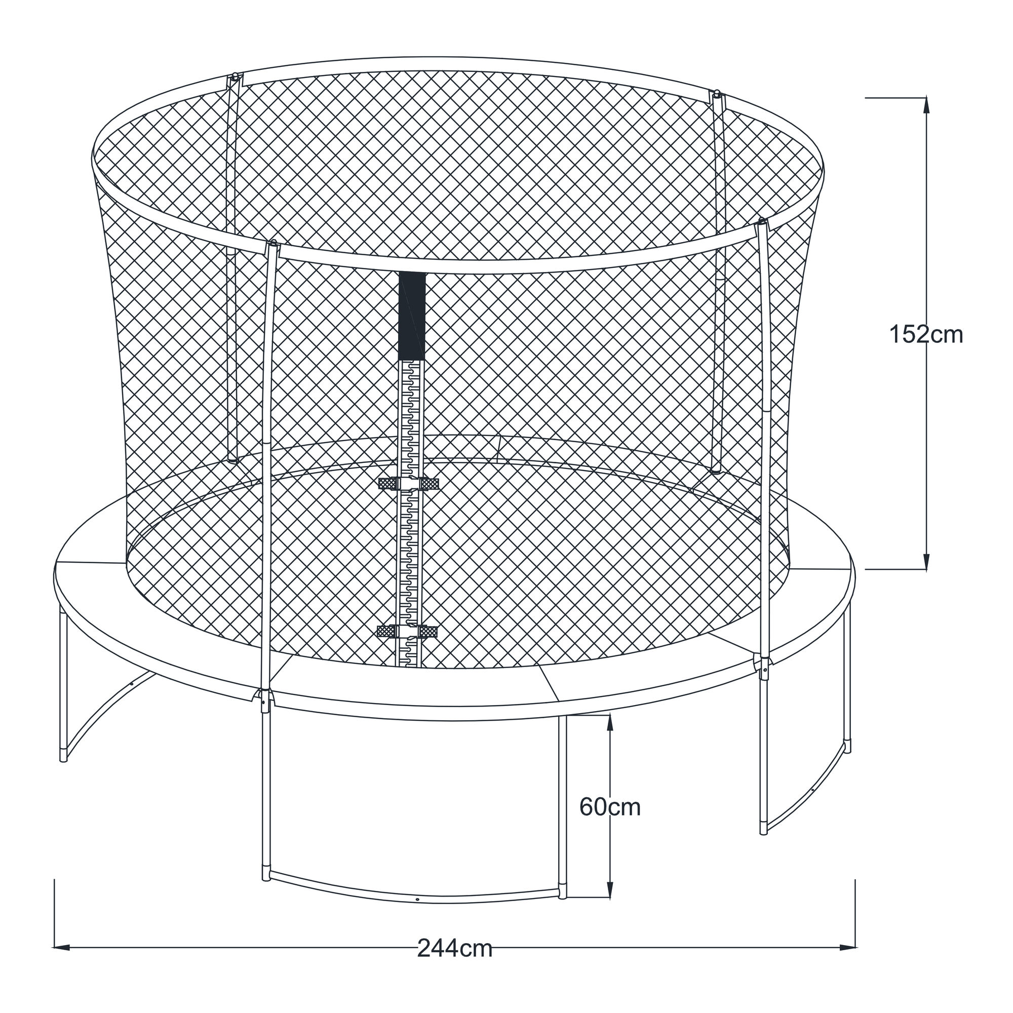 AXI Boston Trampoline Ø 244 cm - Inground & Onground - Black