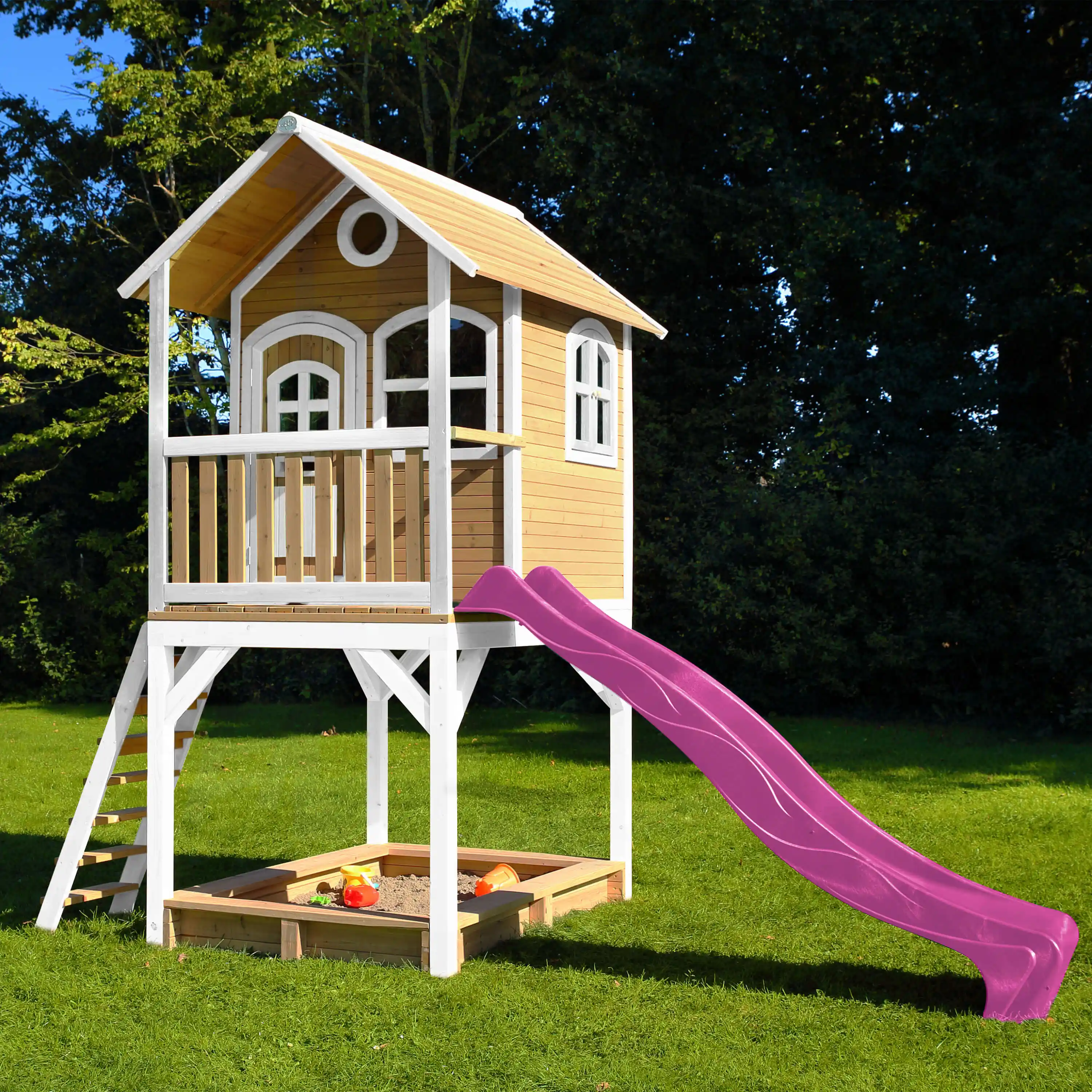 AXI Sarah Playhouse Brown/White - Purple Slide