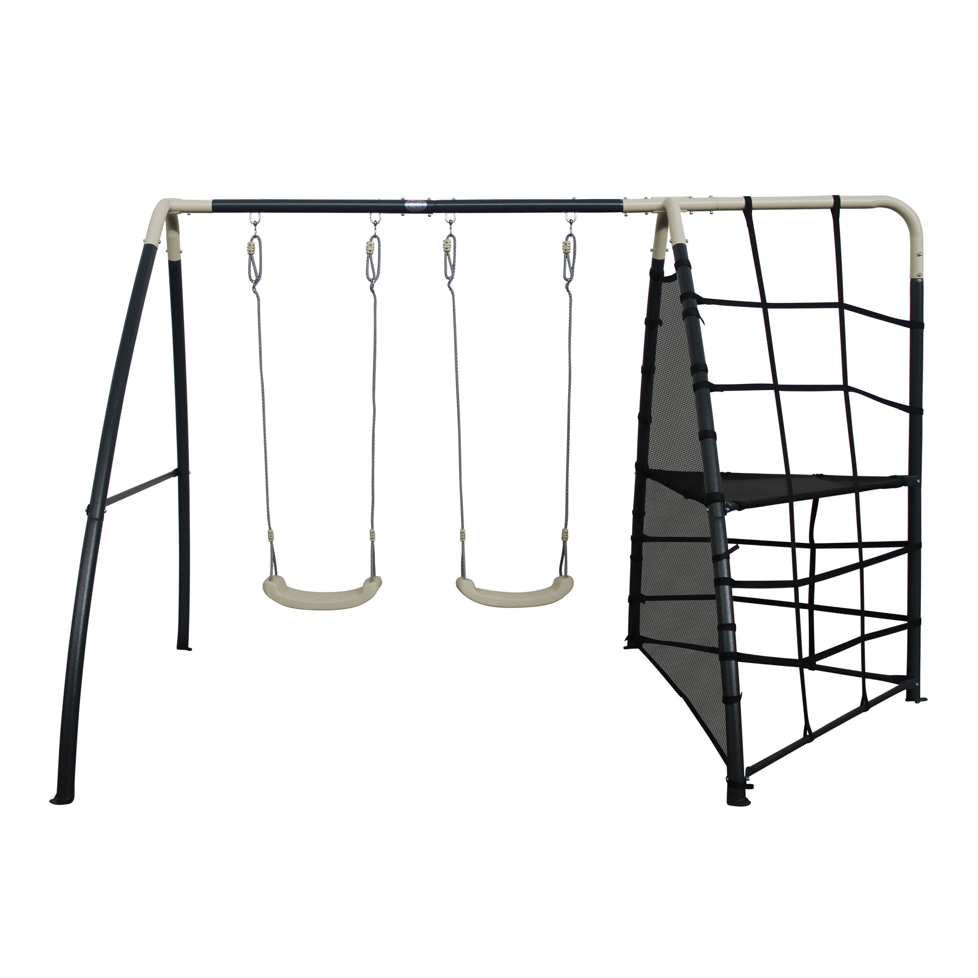 AXI Metal Climbing Frame with Double Swing Set - Anthracite/Cream