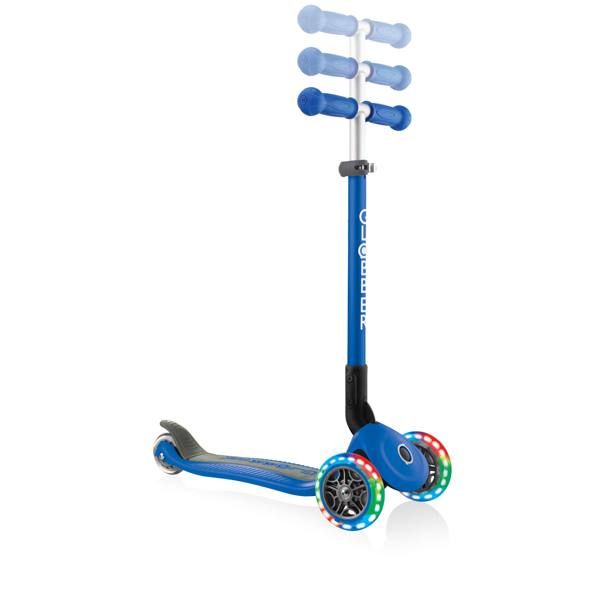 Globber Primo Foldable Lights Scooter - Blue