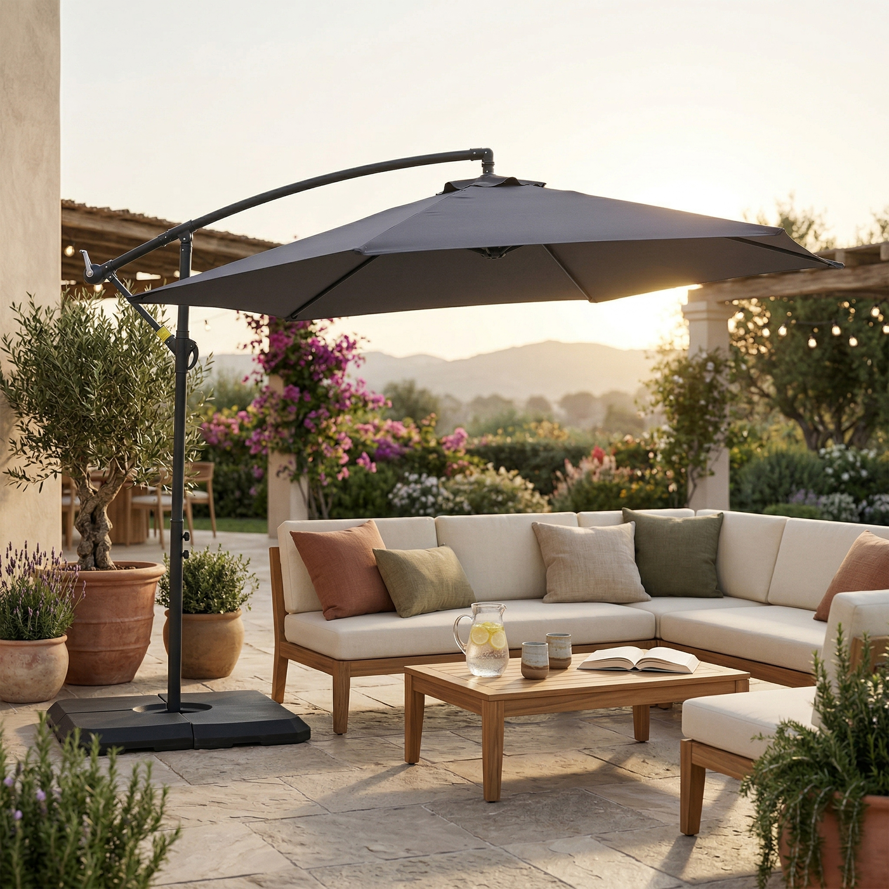 AXI Dion Cantilever Parasol Ø 300cm Anthracite/Grey